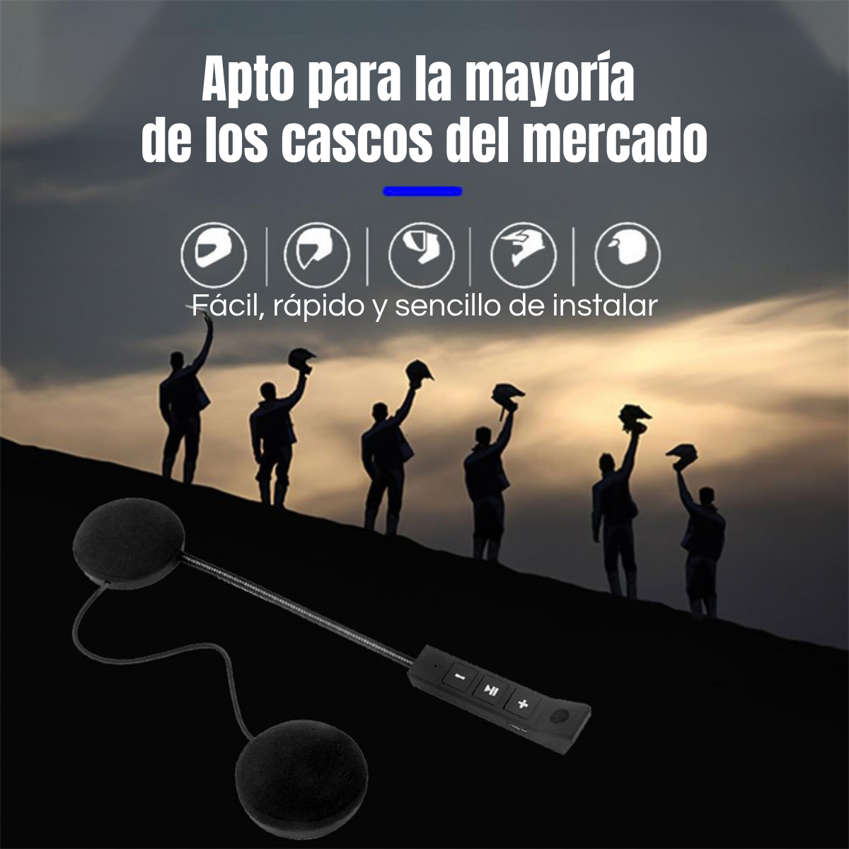 Audífonos Auriculares Inalámbrico Para Casco Motocicleta-2