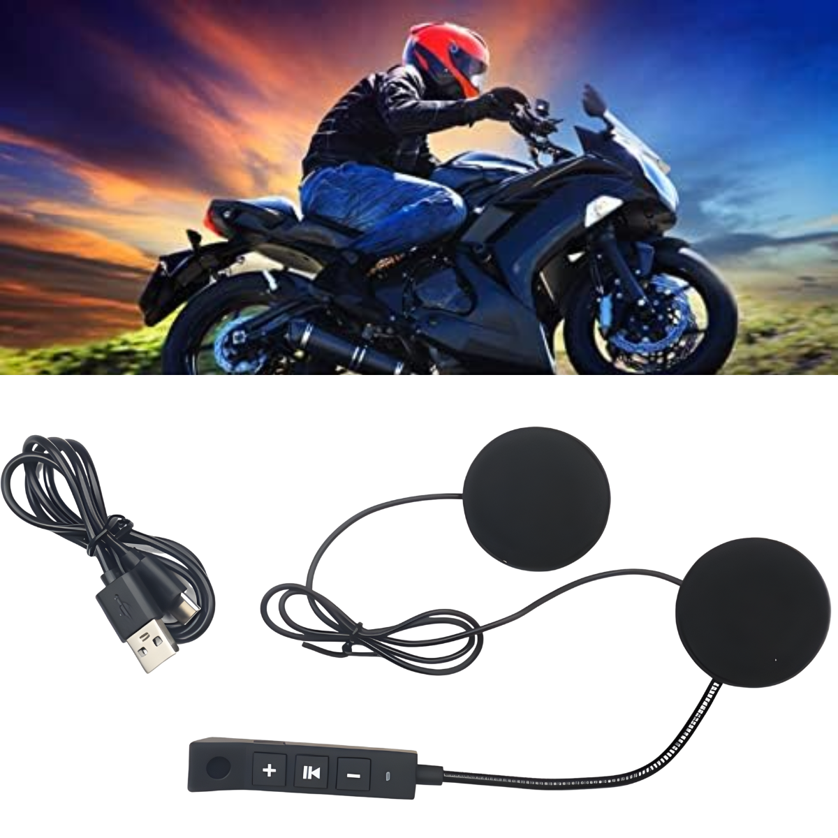 Audífonos Auriculares Inalámbrico Para Casco Motocicleta-3