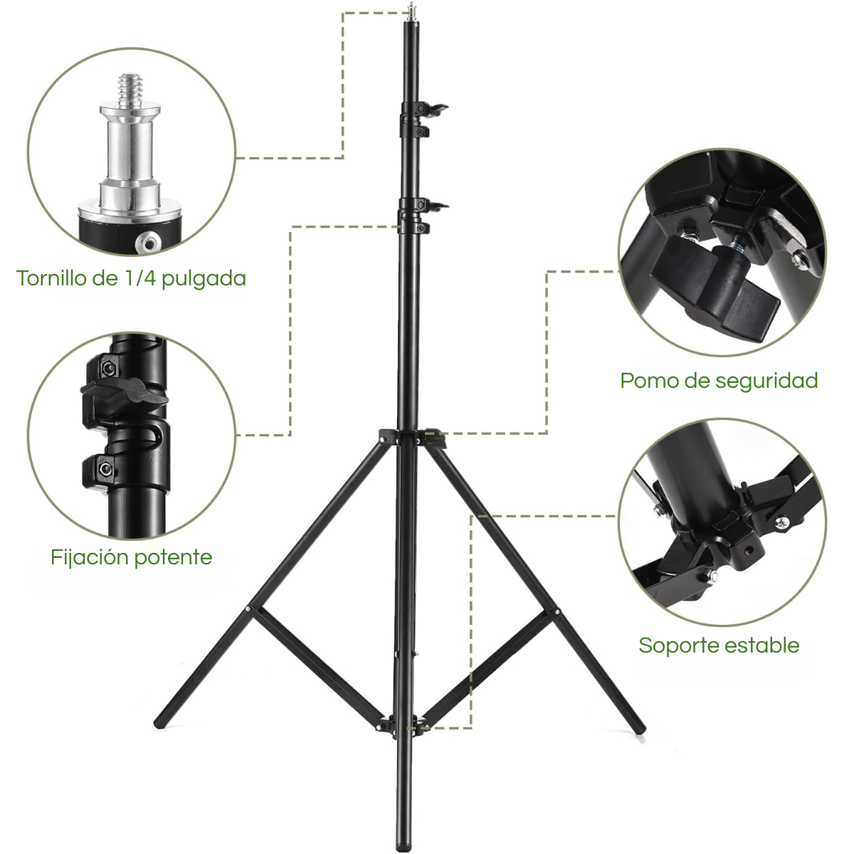 Soporte Tripode Para Celular Retráctil 2.1 Mts Videos Fotos-3