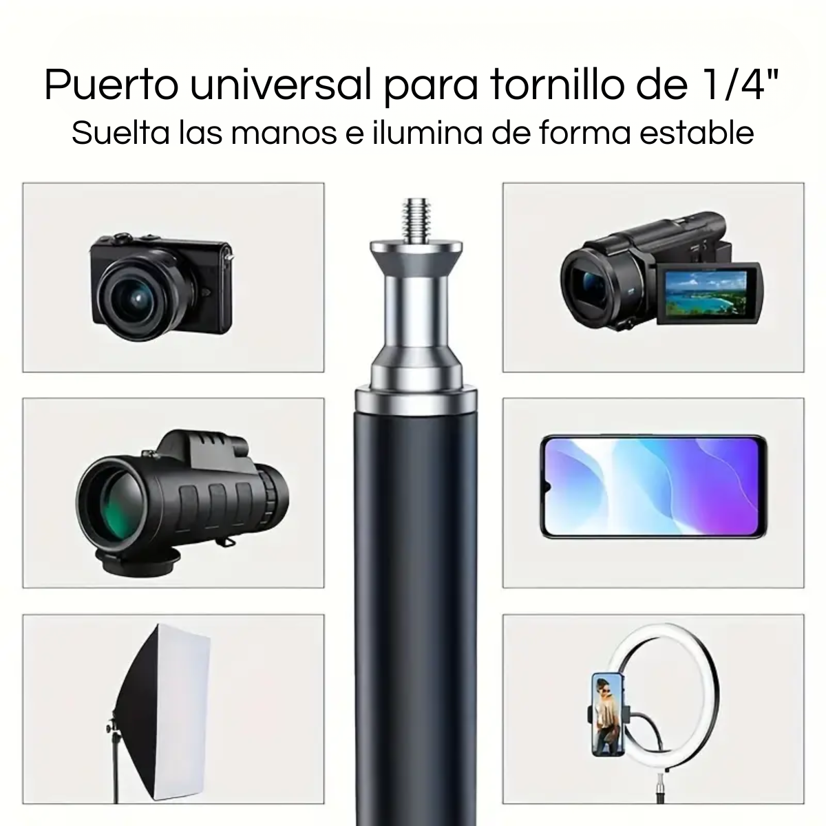 Soporte Tripode Para Celular Retráctil 2.1 Mts Videos Fotos-4