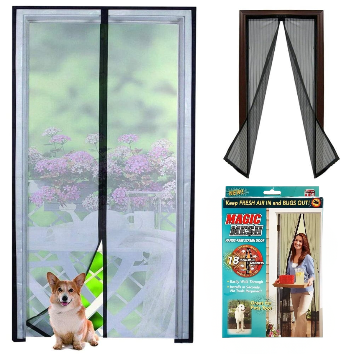 Malla Mosquitera Magnetica Para Puertas 150x130cm Magic Mesh-2