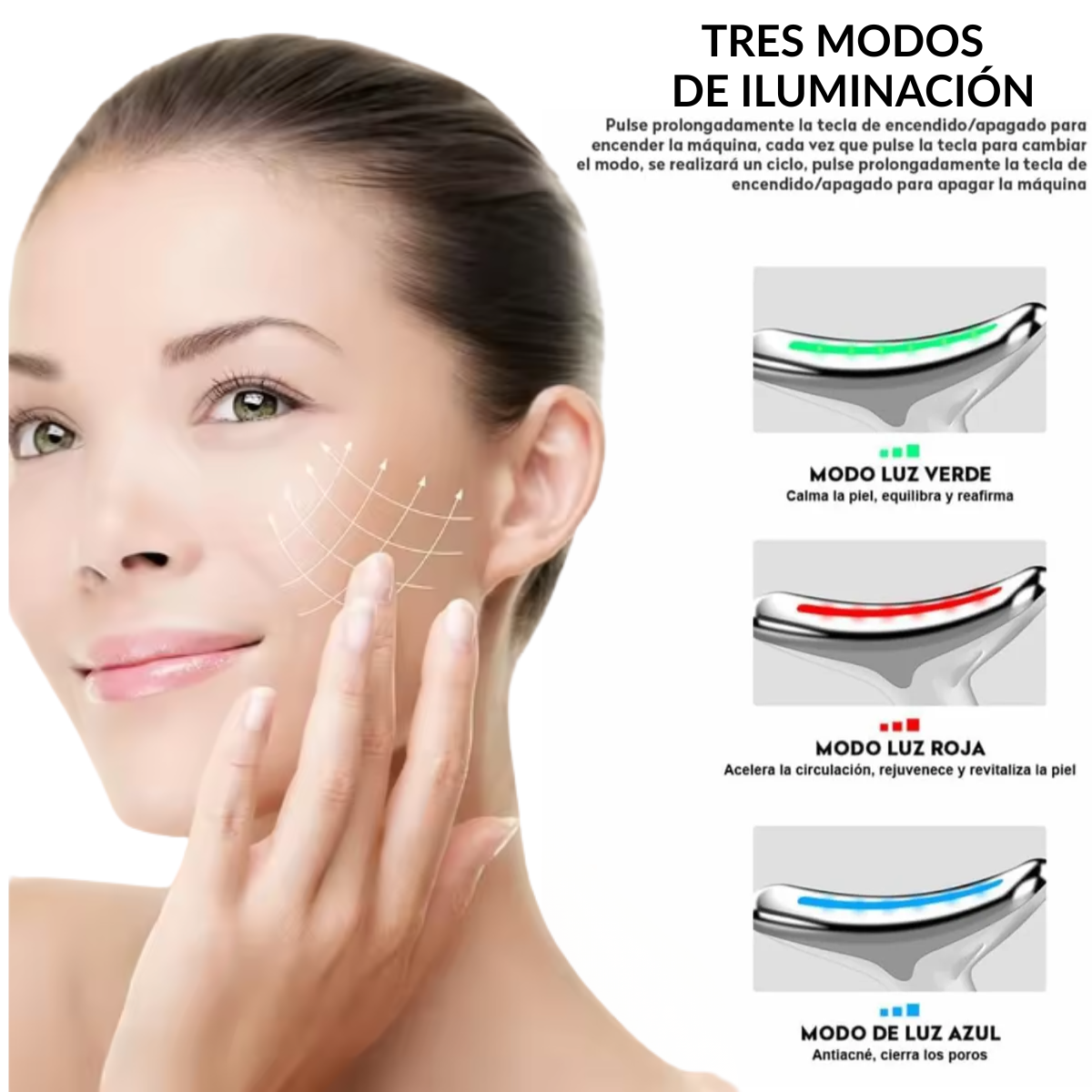 Masajeador Facial Cuello Antiarrugas Lifting Luz Roja-2
