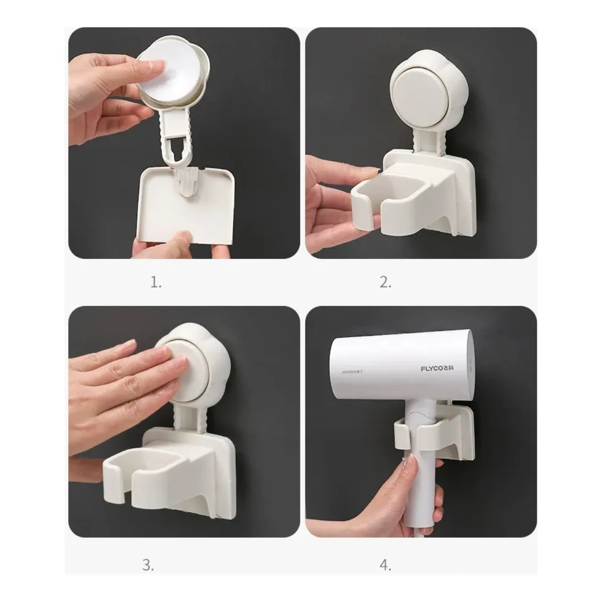 Soporte Base De Pared Porta Secador De Pelo Cabello-2