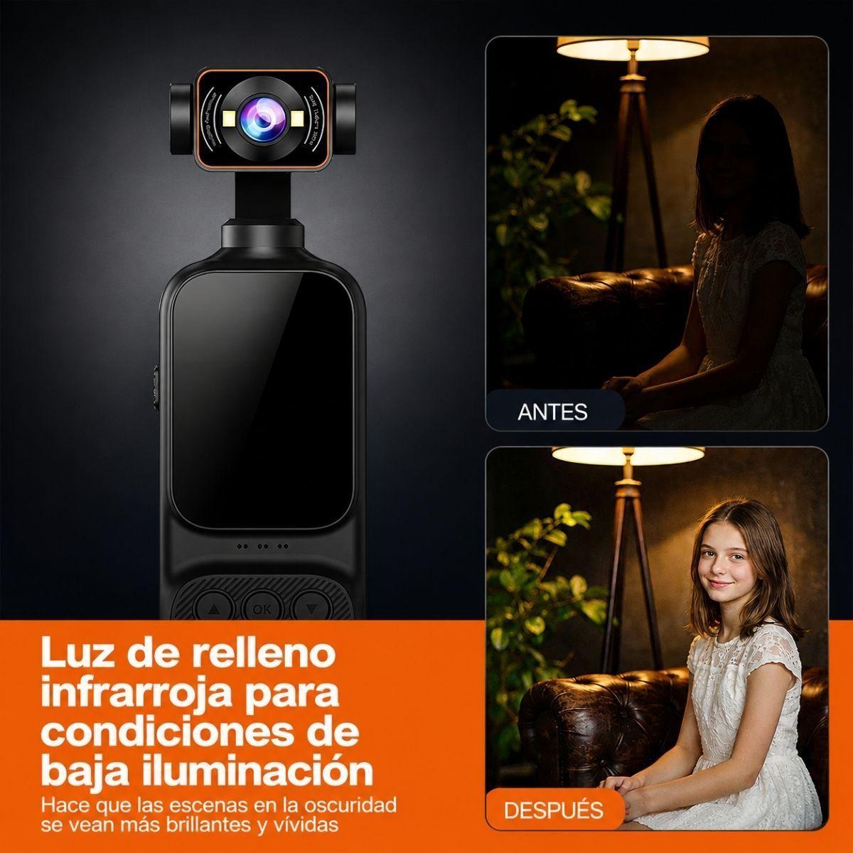 Camara Deportiva Gimbal 4k Wifi Estabilizador Pantalla IR-2