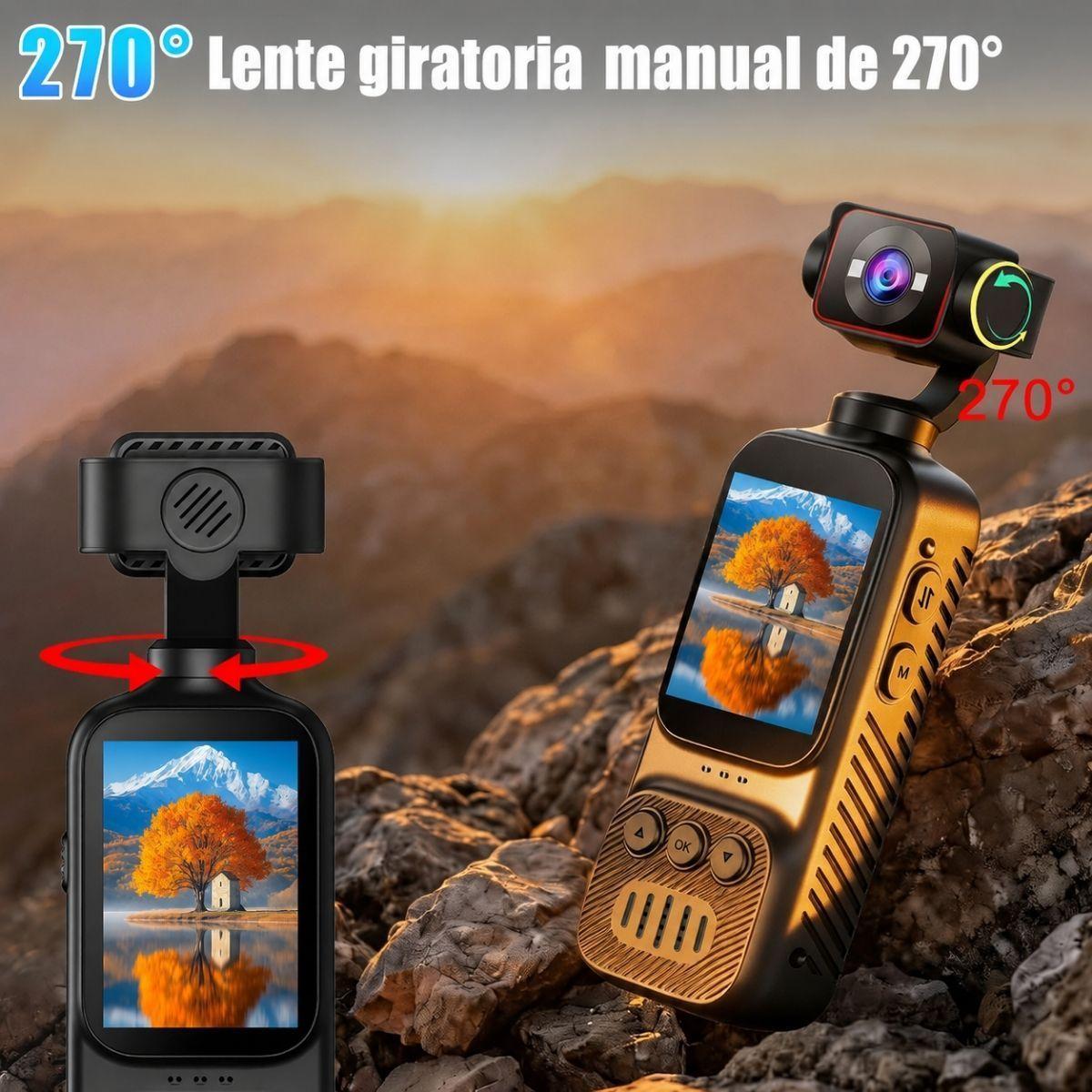 Camara Deportiva Gimbal 4k Wifi Estabilizador Pantalla IR-6
