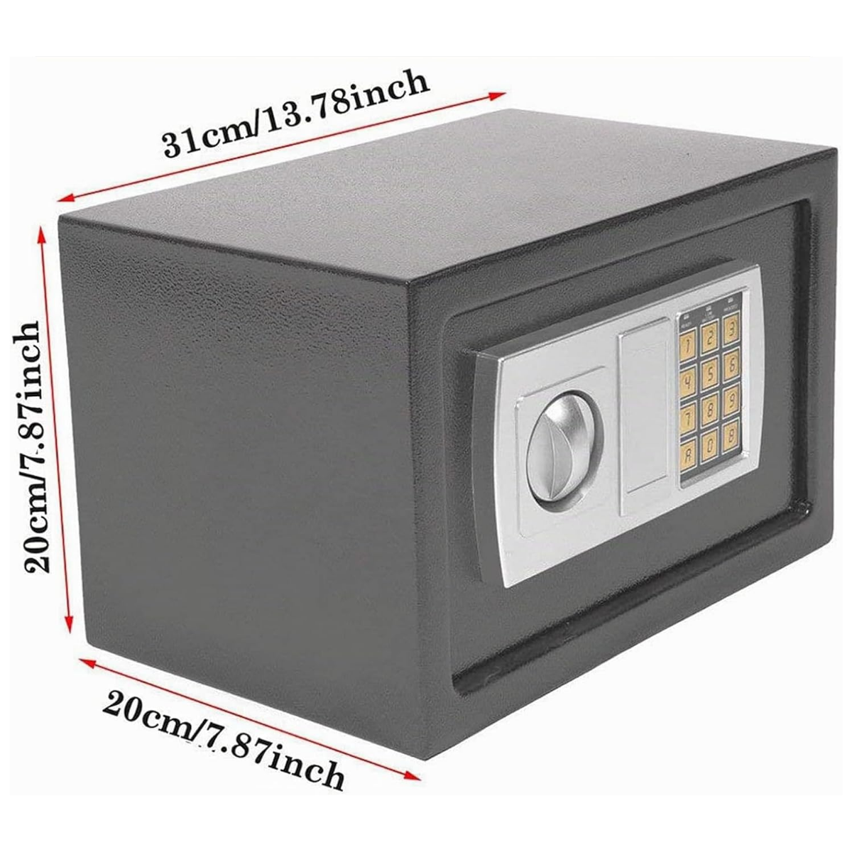 Caja De Seguridad Fuerte Digital De Acero Con Llave 8 Litros-2