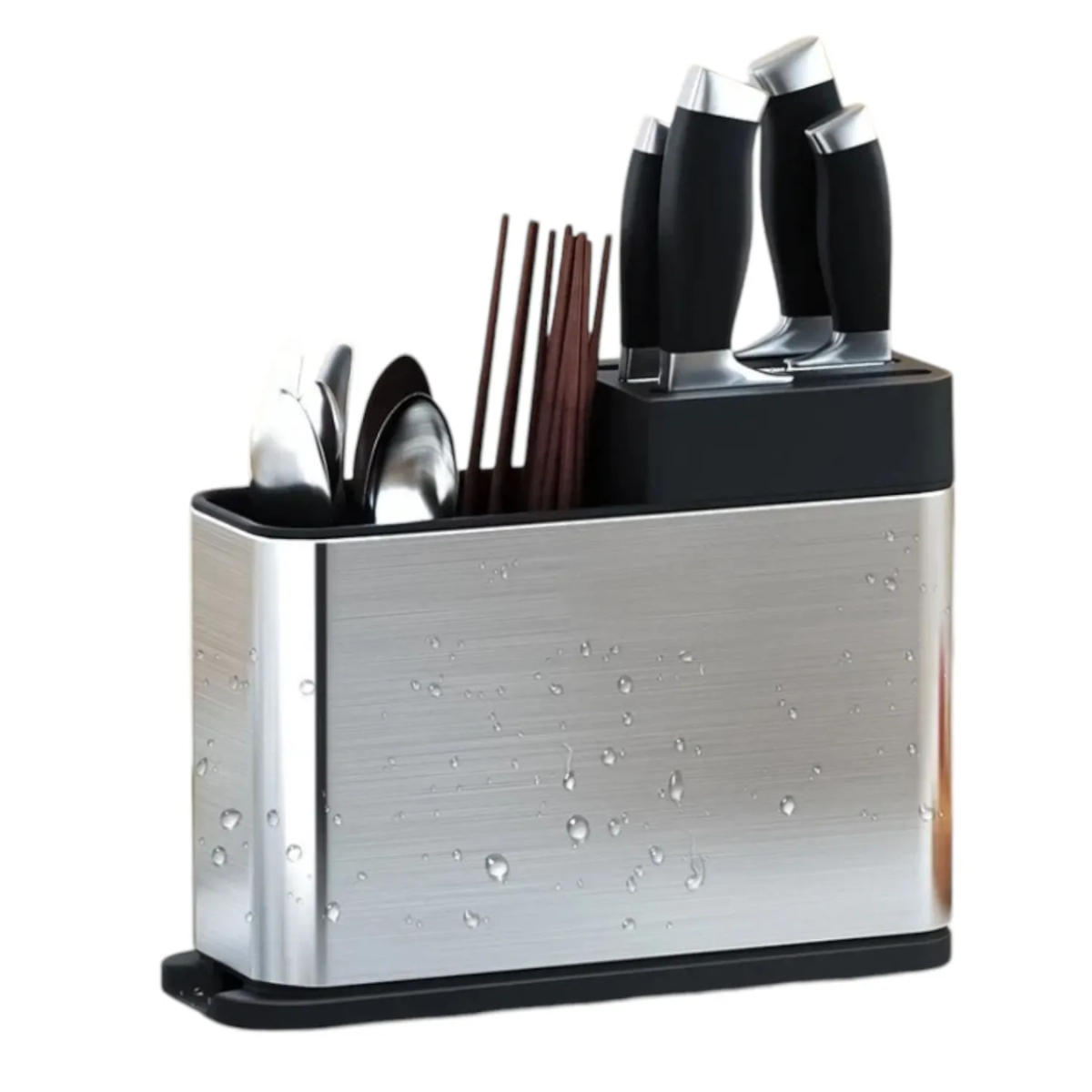 Organizador Escurridor Utensilios Cuchillos Acero Inoxidable-2