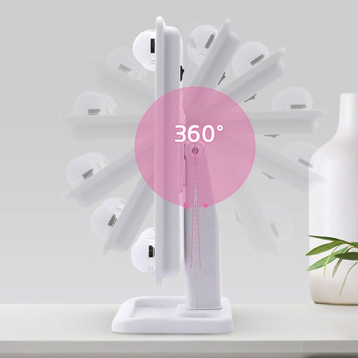 Espejo De Maquillaje Tocador Con Luz Led Sensor Tactil 360-2