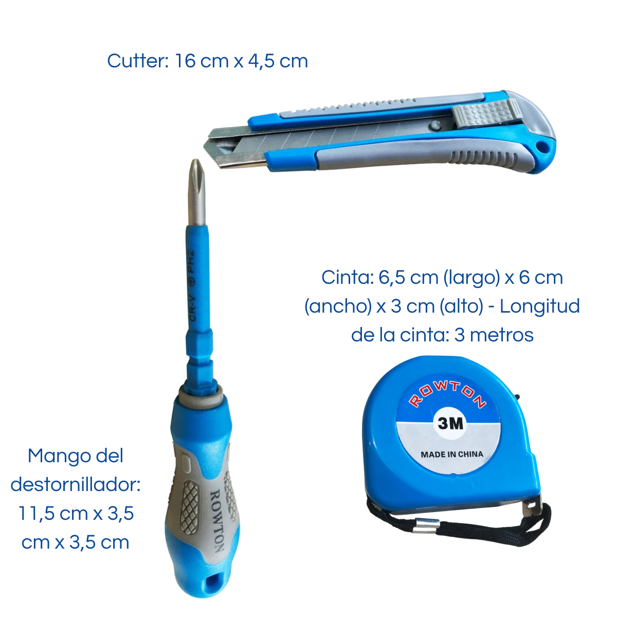 Set Herramientas Alicate Destornillador Huincha Cartonero-3