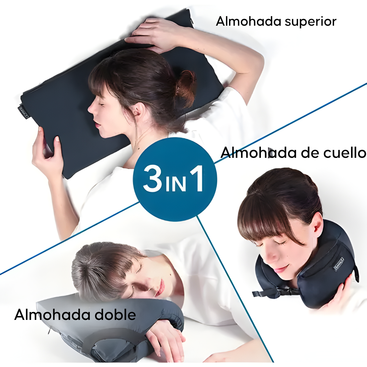 Almohada Cojin De Viaje 3 En 1 Memory Pillow Foam-7