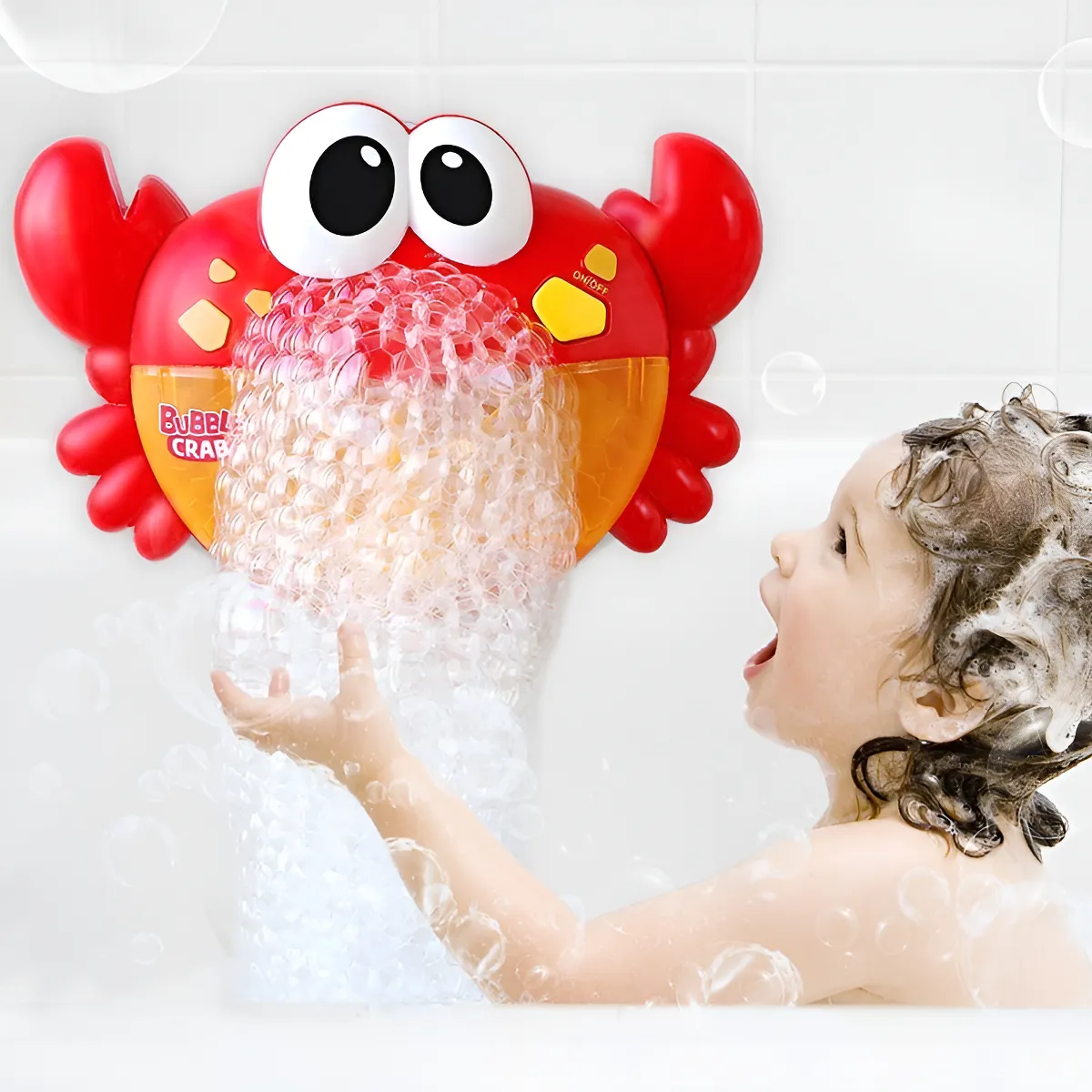 Juguete Banera Cangrejo Generador De Burbujas Musical-6