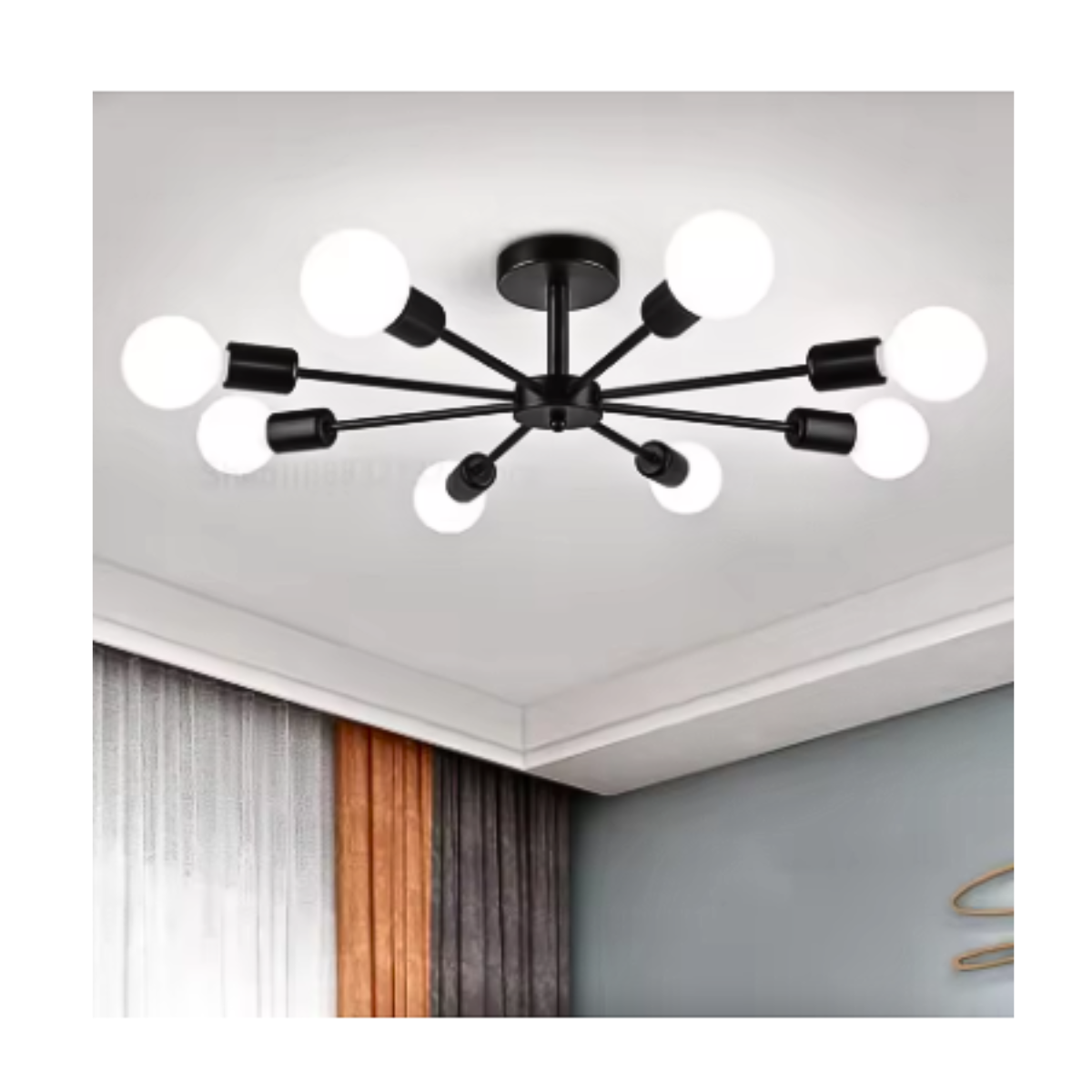 Lampara De Techo Colgante Moderna+ Ampolletas E27 Luz Cálida-3