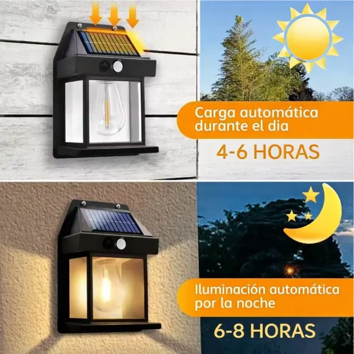 Foco Solar Exterior Led Sensor Movimiento Impermeable-6