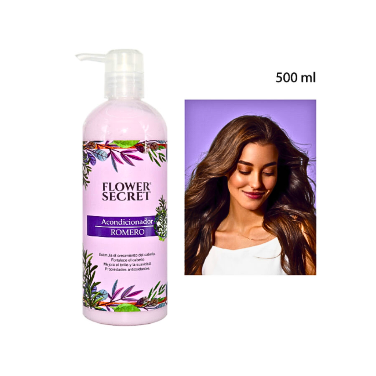 Pack Shampoo Y Acondicionador De Romero 500ml Flower Secret-2