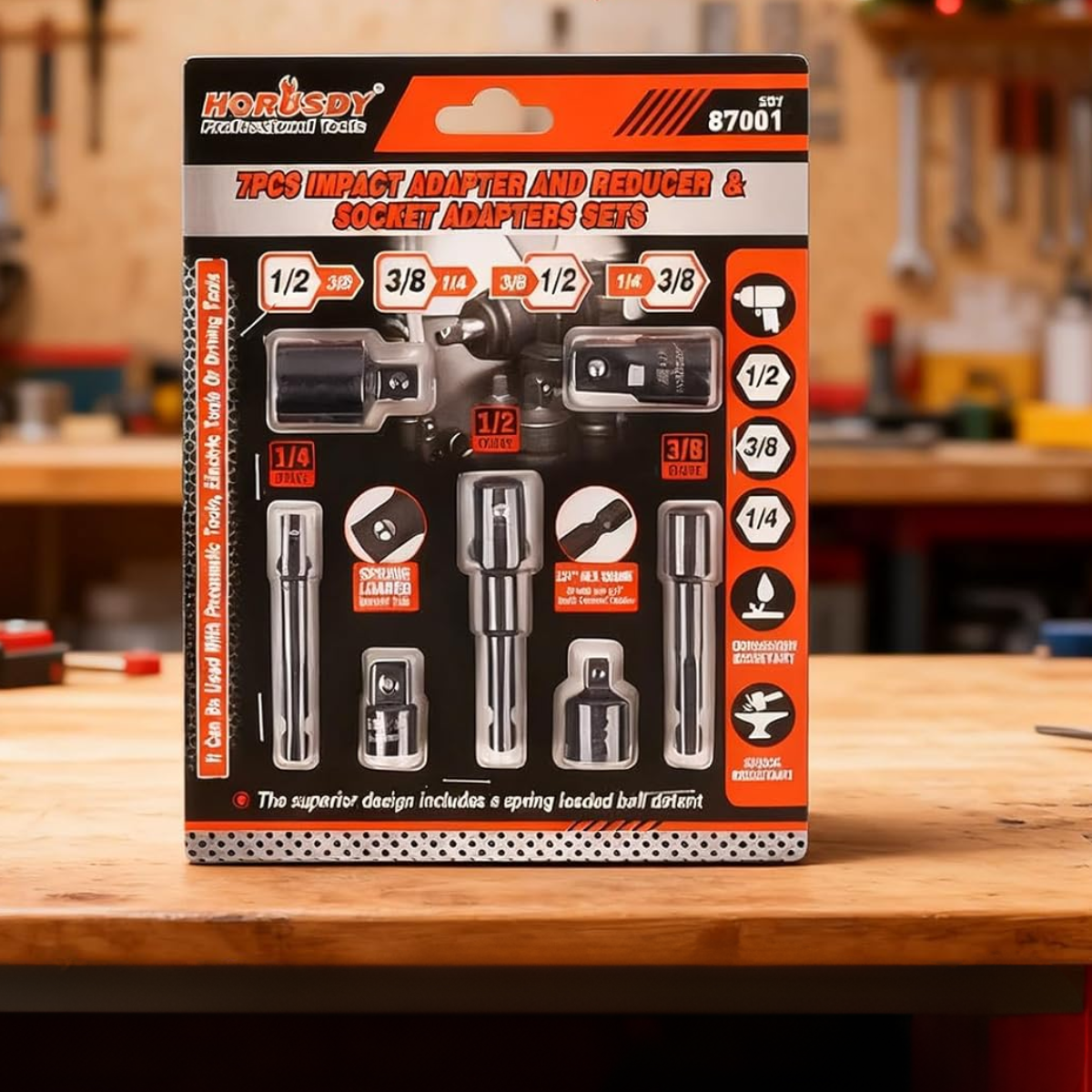 Set Herramienta 7 Adaptadores Reductores Impacto 1 4 3 8 1 2-5