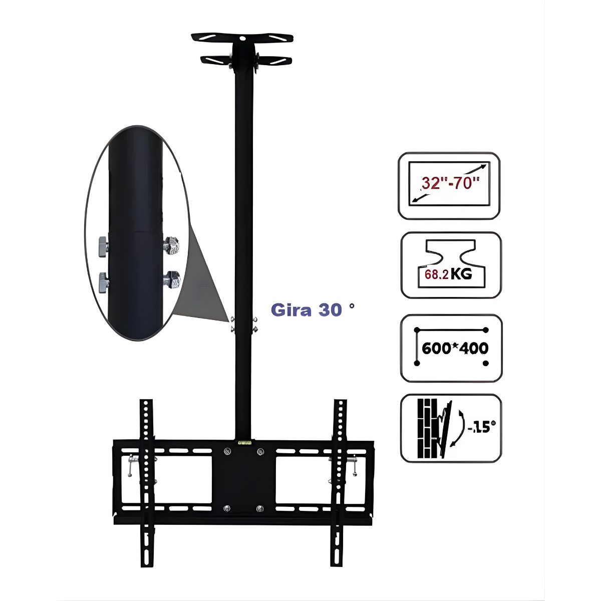 Base Soporte Fija De Techo Para Televisor Tv 32-75 Pulgadas-2