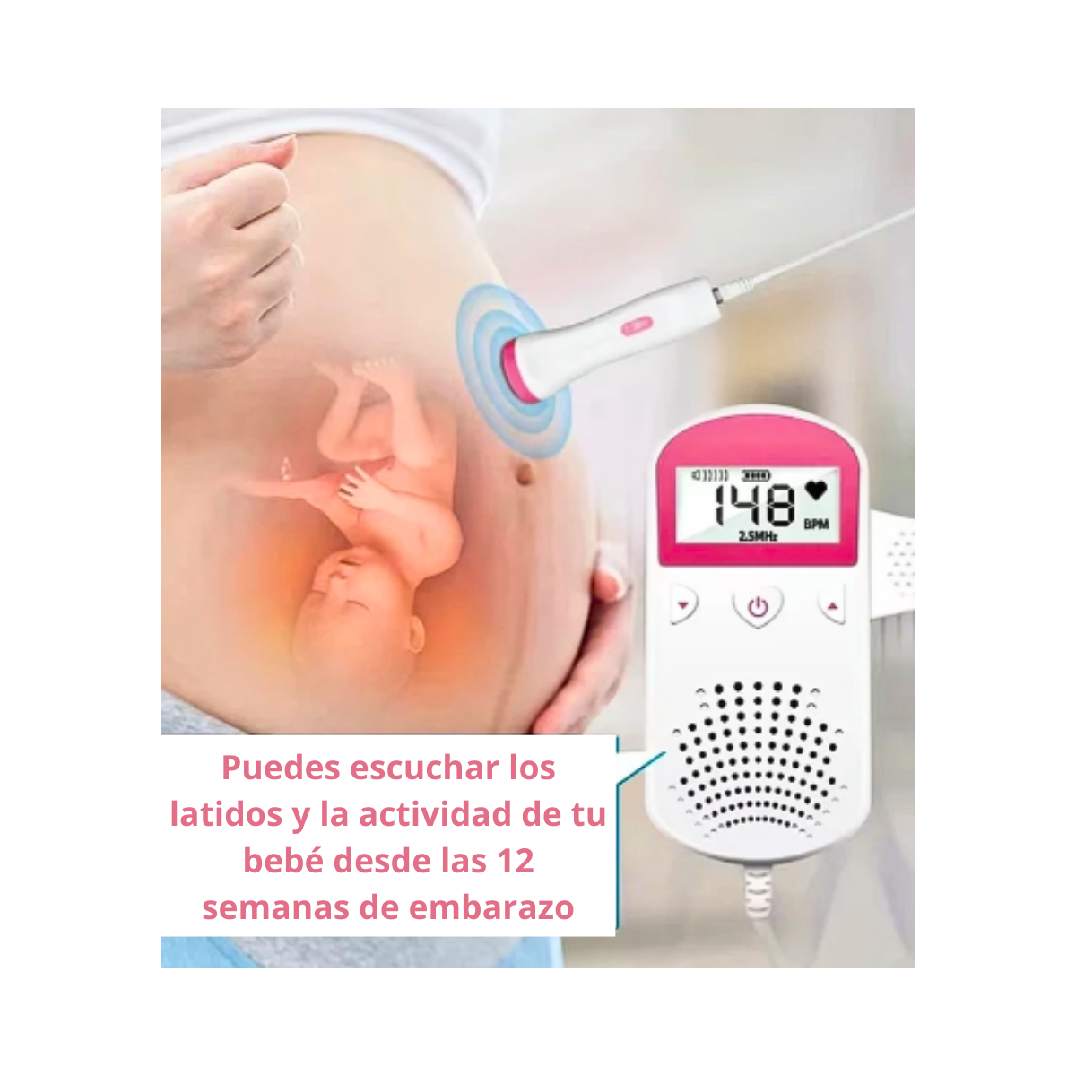 Monitor Fetal Doppler Latidos Fetales Corazón Bebé-3