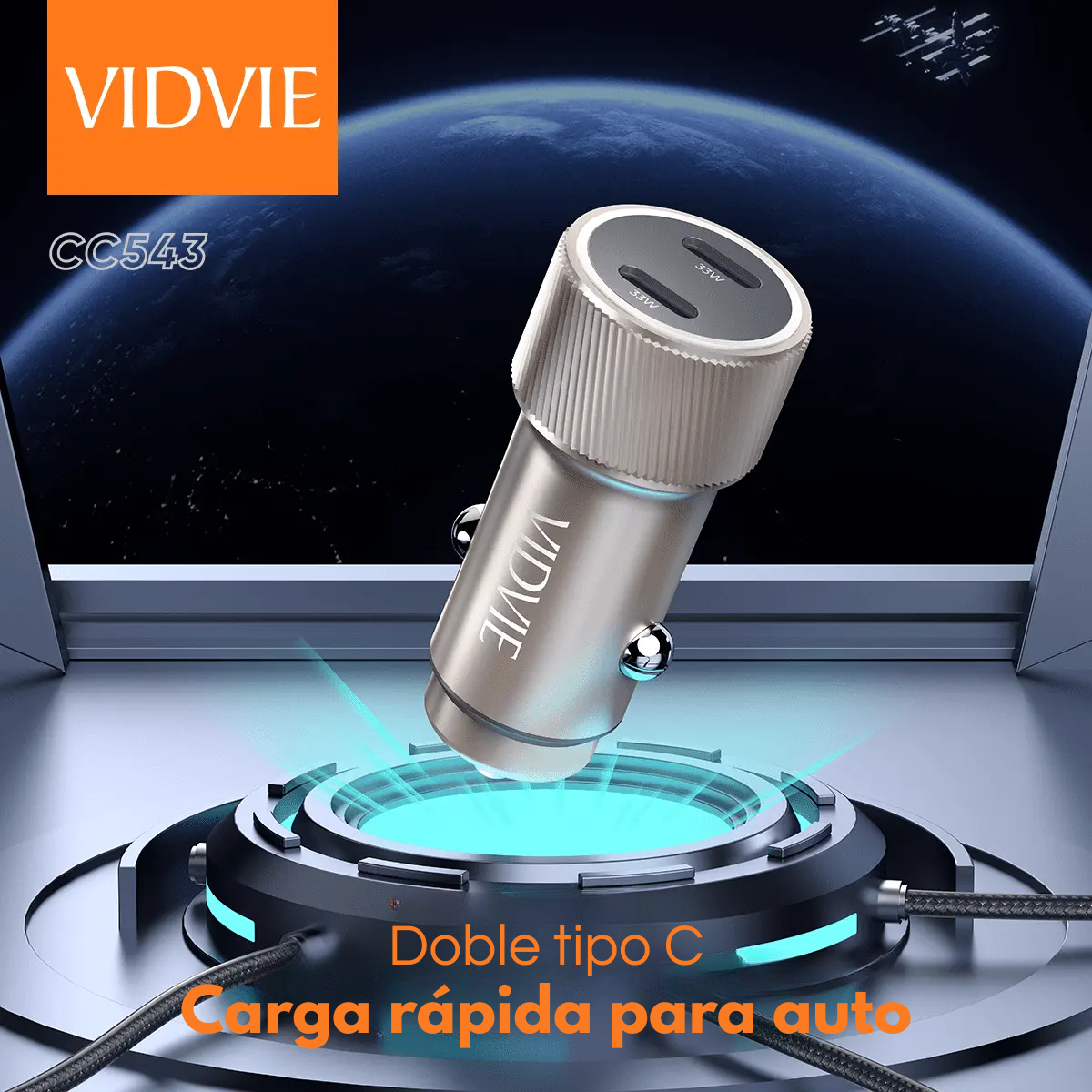 Adaptador Cargador Para Auto Doble Carga Rápida Usb-c 33w-2