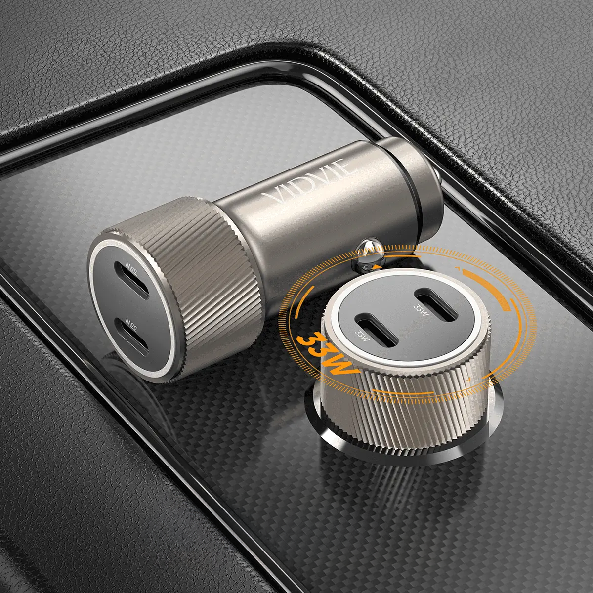 Adaptador Cargador Para Auto Doble Carga Rápida Usb-c 33w-4