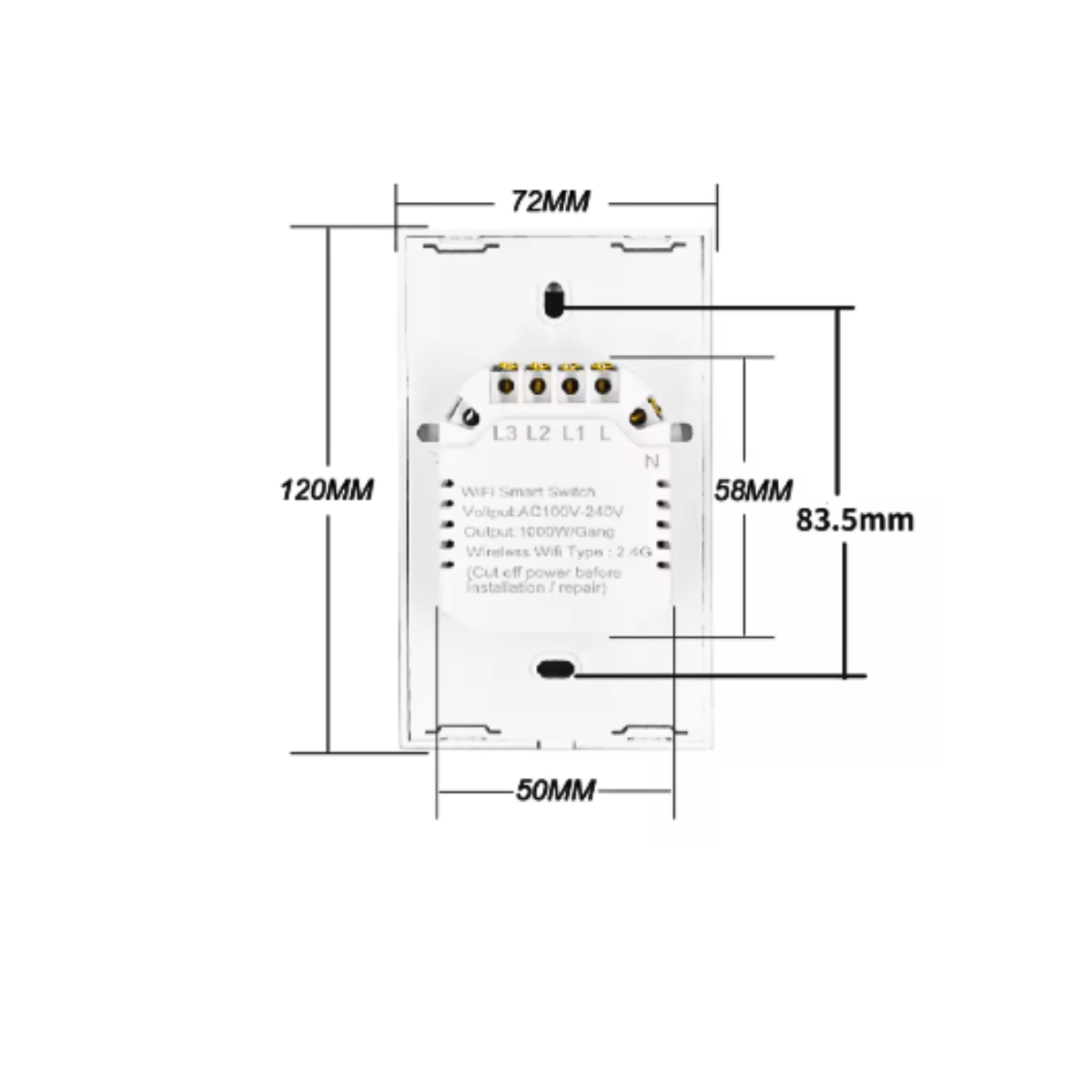 Interruptor Inteligente Wifi Sin Cable 1, 2 Y 3 Canales-3