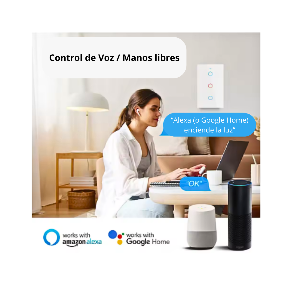 Interruptor Inteligente Wifi Sin Cable 1, 2 Y 3 Canales-4