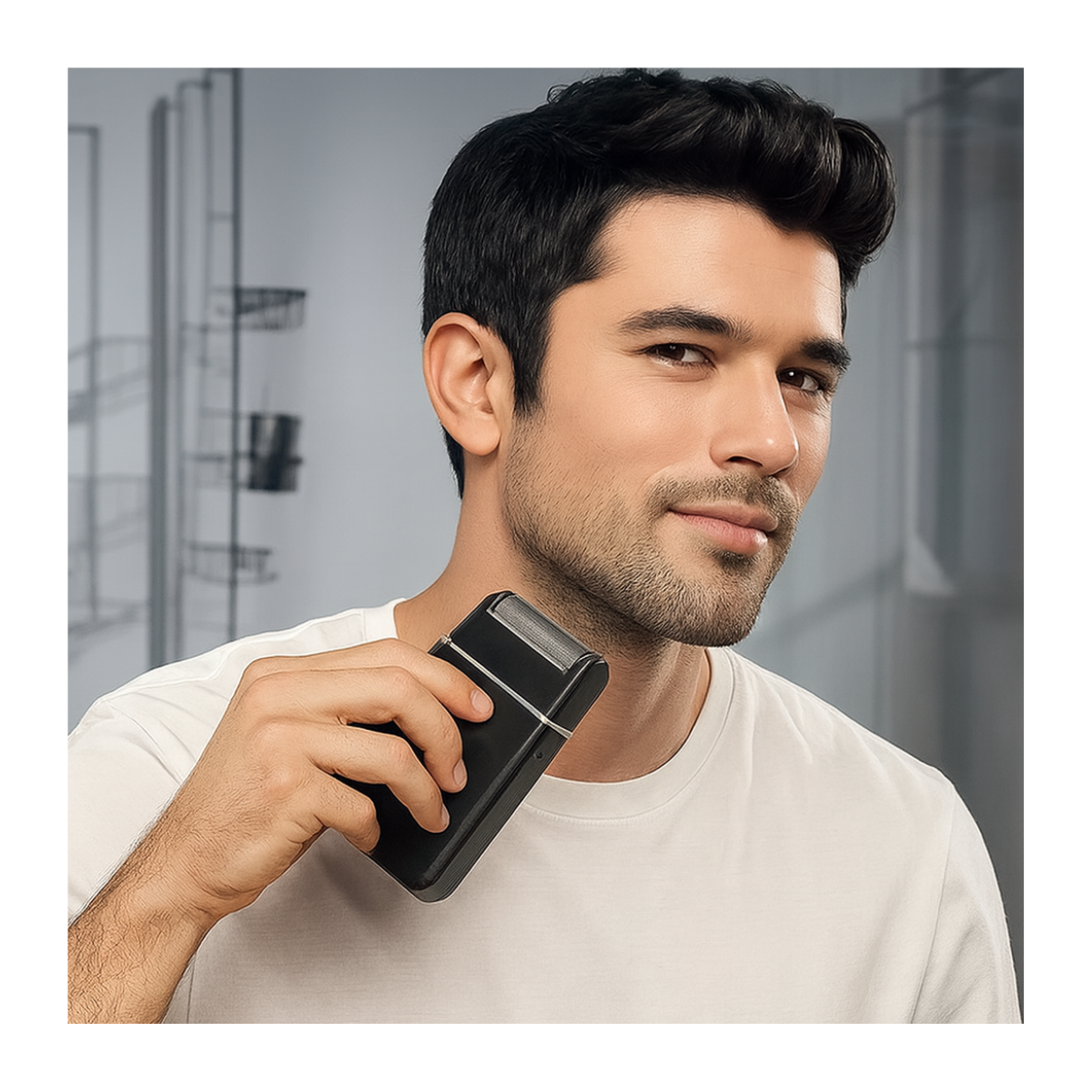 Máquina Afeitadora Barba Eléctica Inalambrica Portatil-5