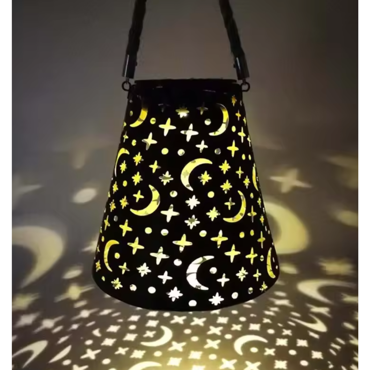 Lampara Exterior Jardin Metal Carga Solar Dise o Cono Luna-5