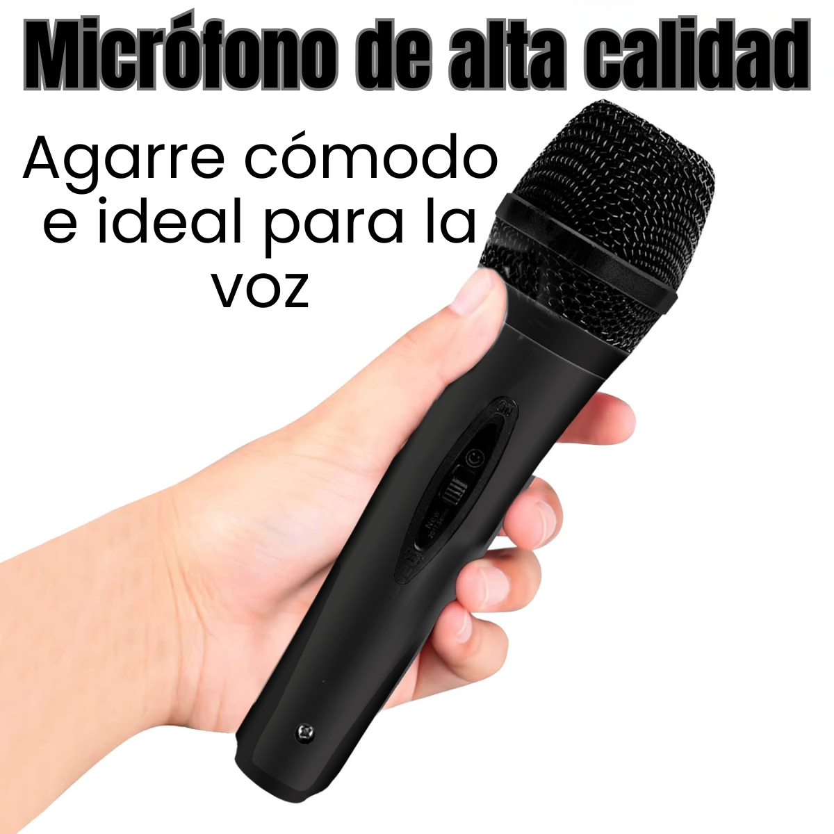 Microfono Karaoke Profesional Cable Conexion Auxiliar Audio-3
