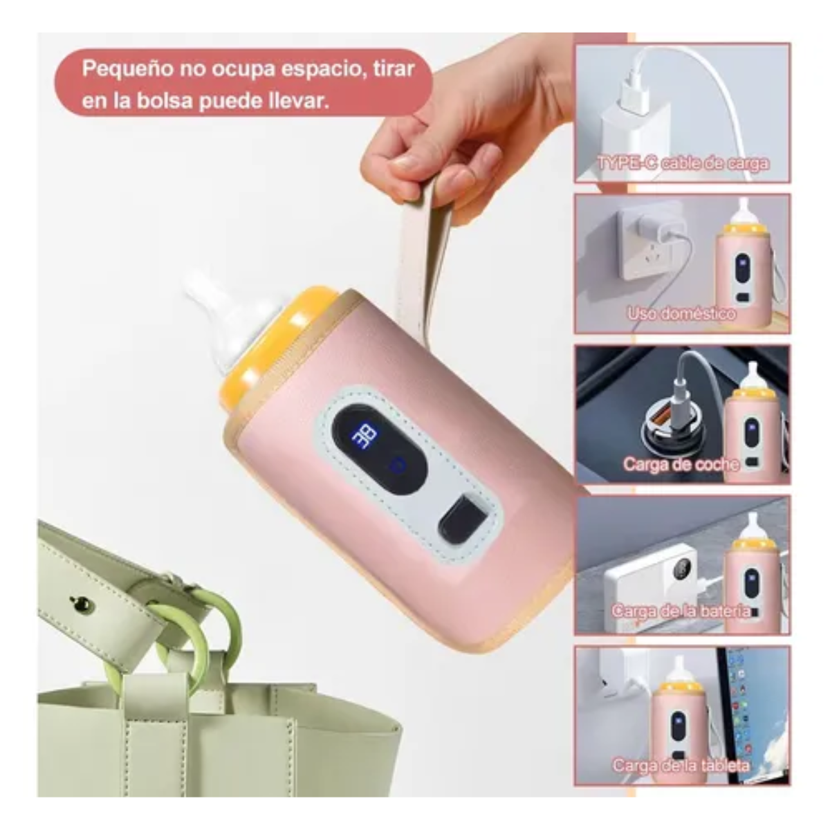Calentador Portátil De Mamadera Biberones Bebés Recargable-1