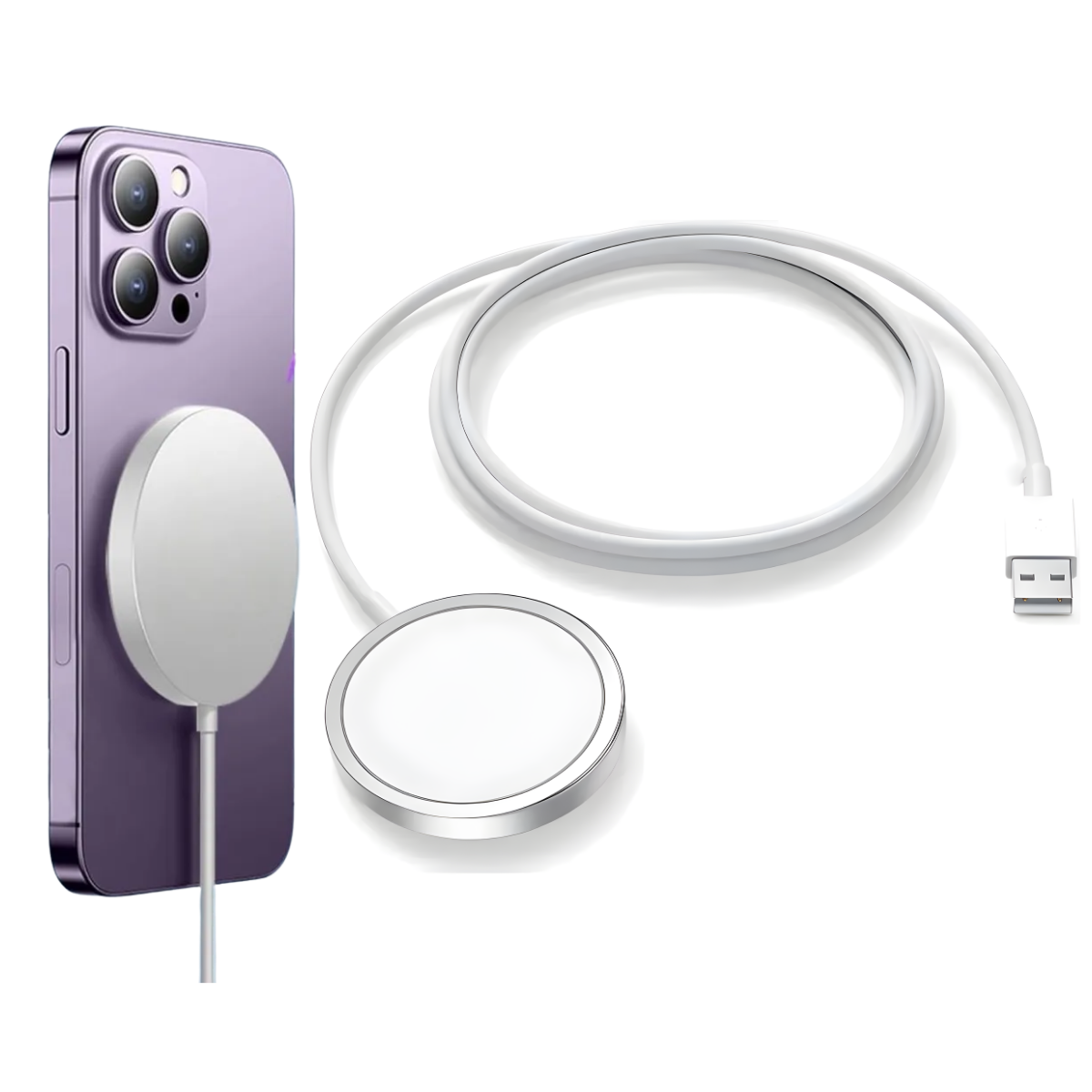 Cargador Inalámbrico Magnetico Para iPhone Magsafe 15w Usb-3