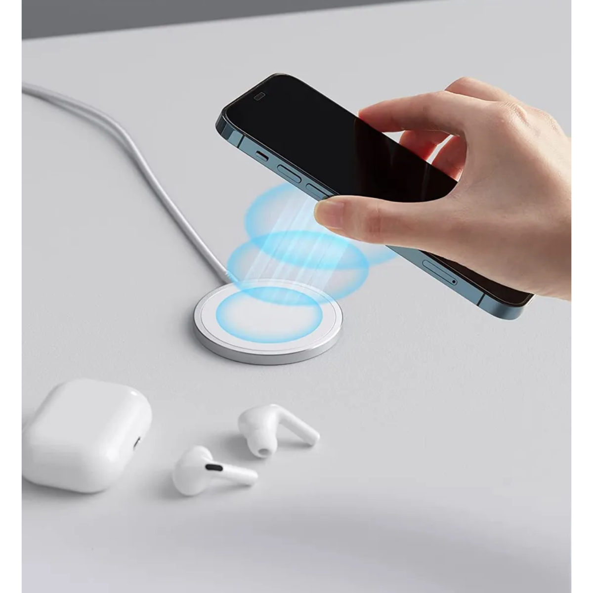 Cargador Inalámbrico Magnetico Para iPhone Magsafe 15w Usb-4