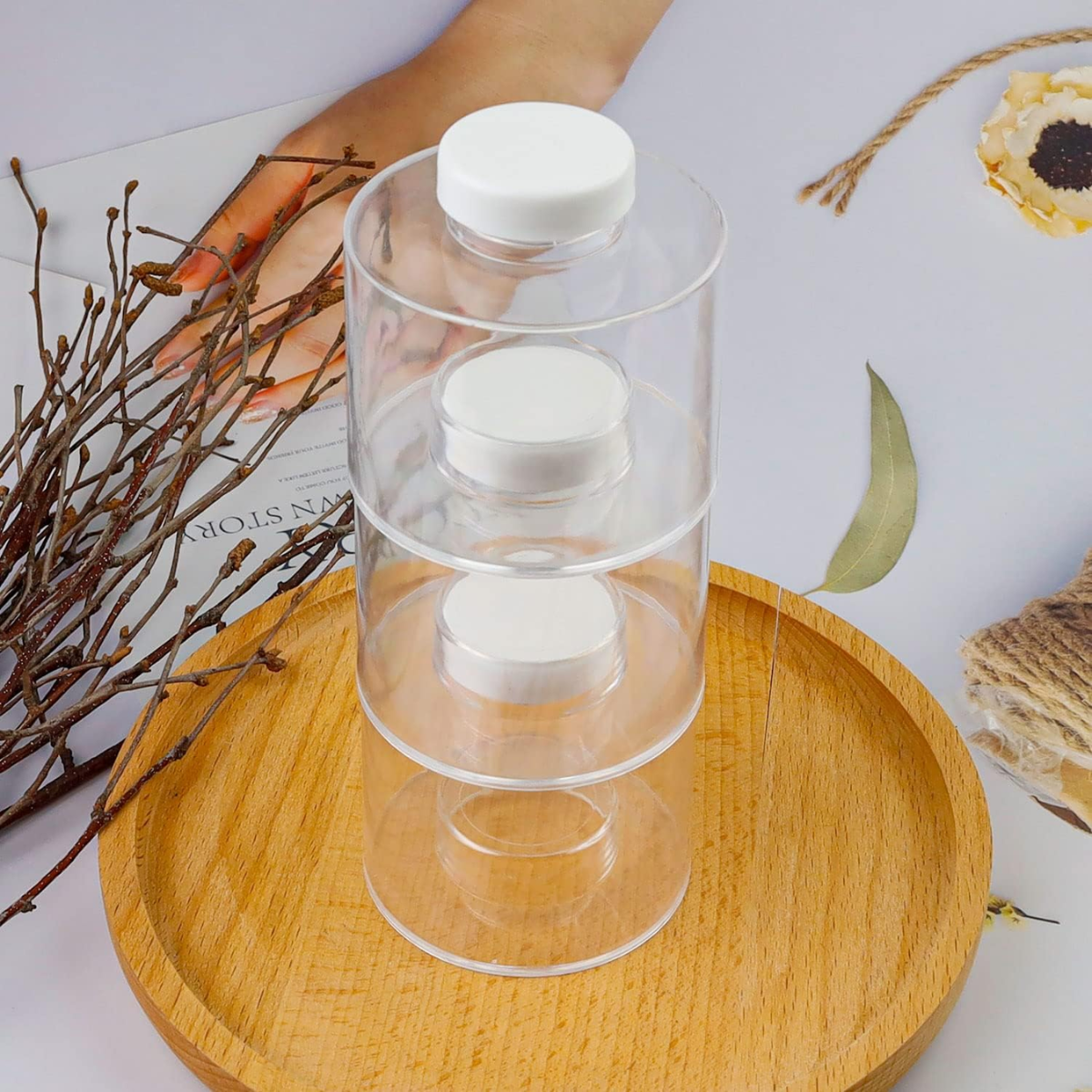 Organizador Especiero Torre Apilable 6 Frascos Transparente-6