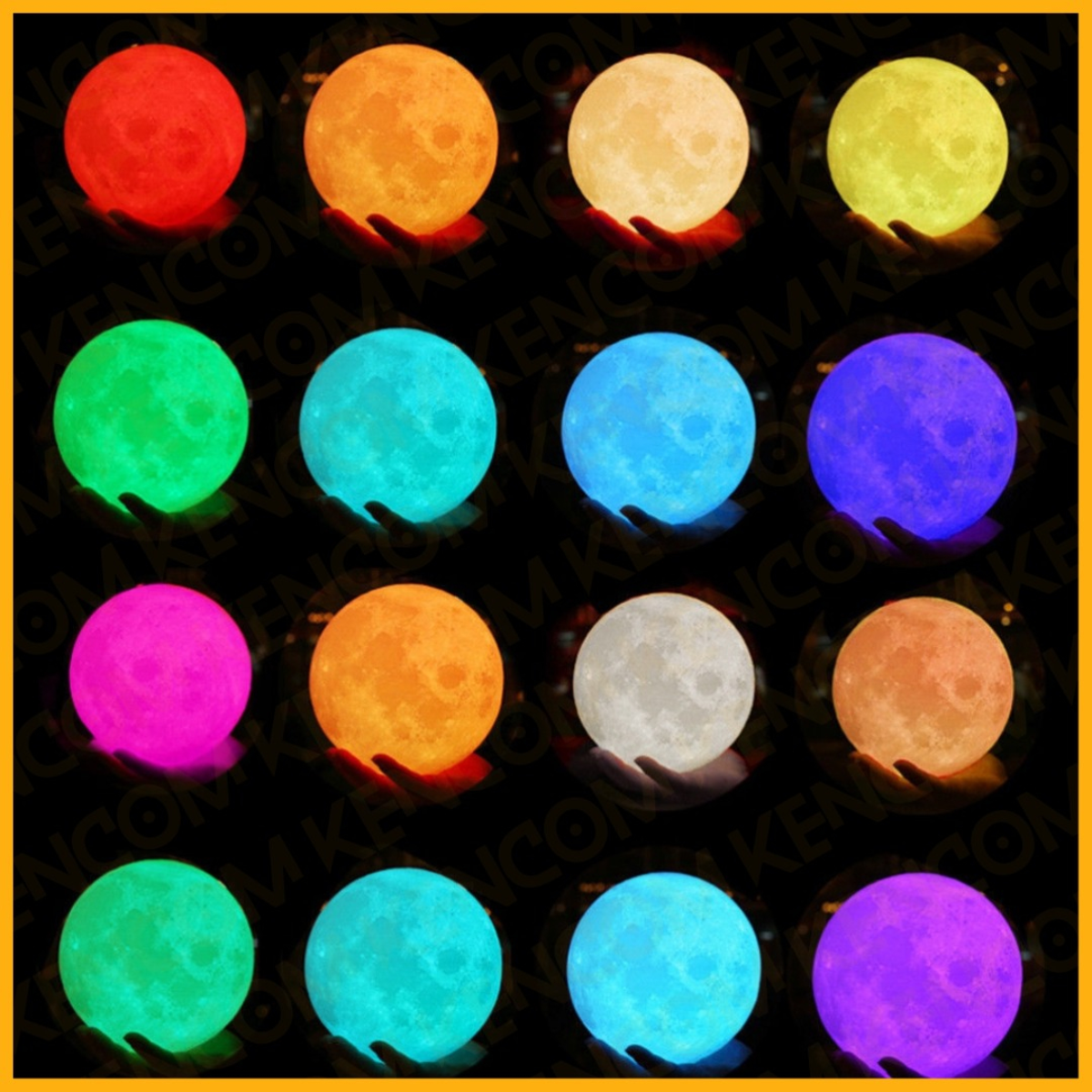 Lámpara Luna Escritorio Velador Recargable Luz Multicolor-4