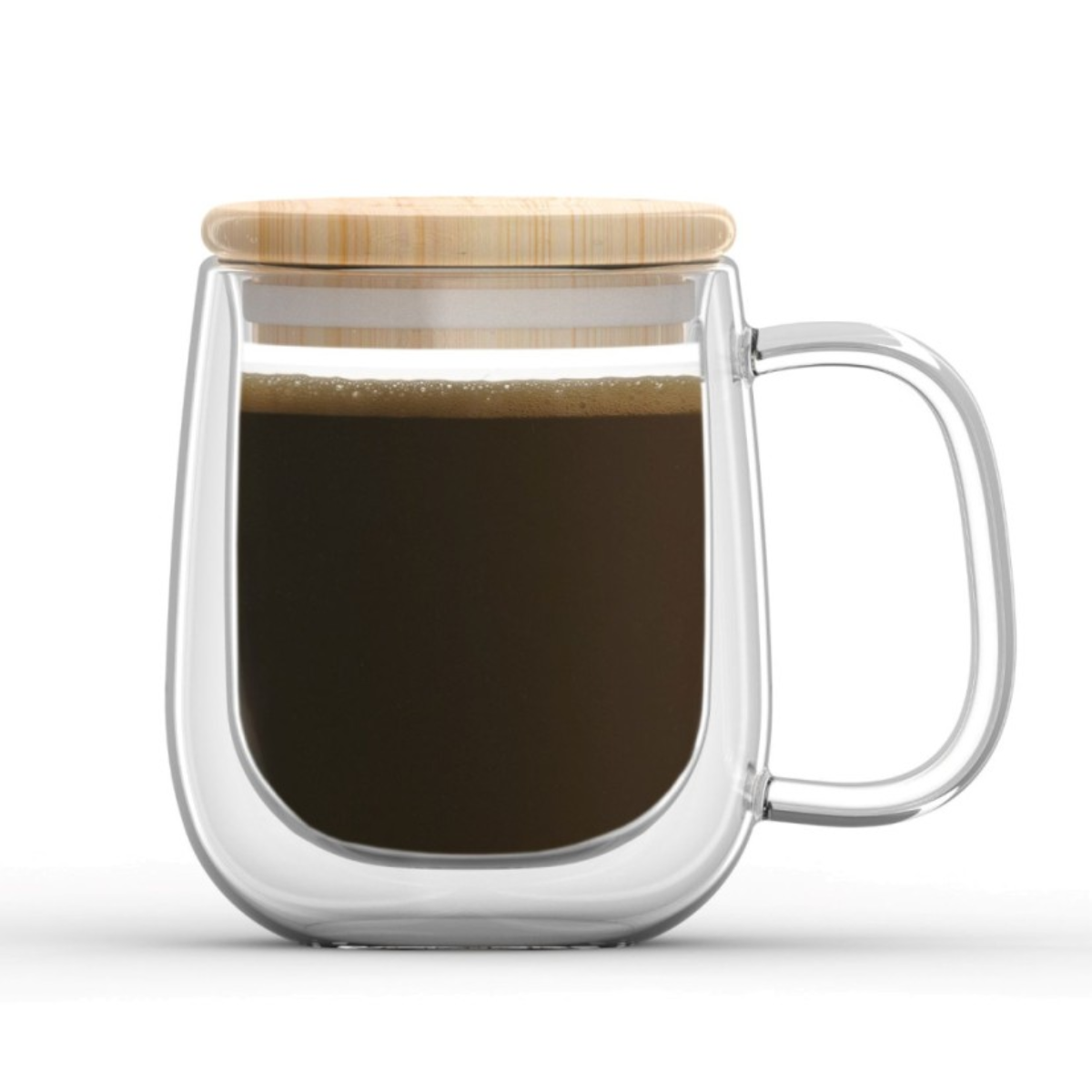 Taza Transparente Vidrio + Tapa Hermética 350ml-2