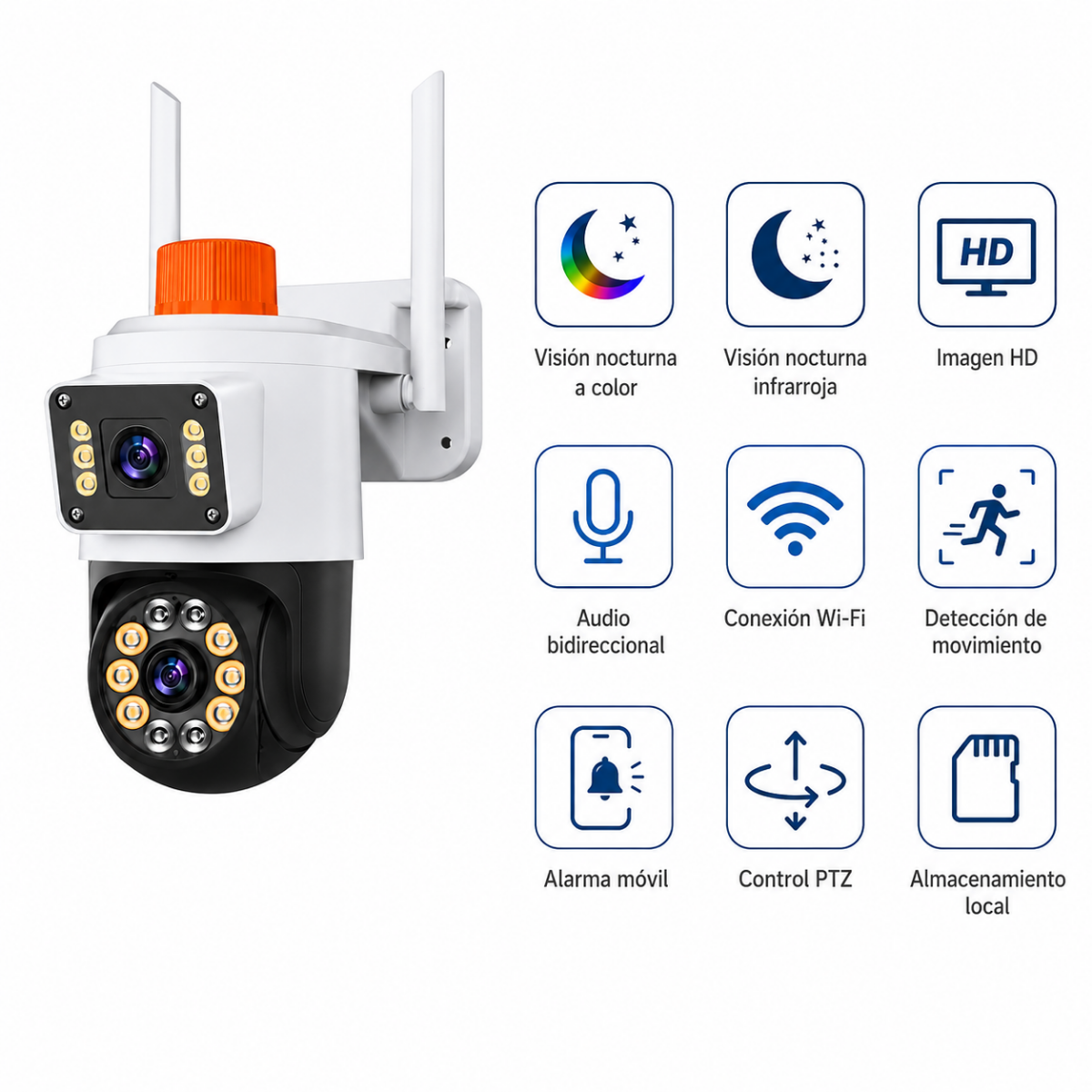 Camara Seguridad Exterior Alarma Wifi Doble Lente Ip66-2