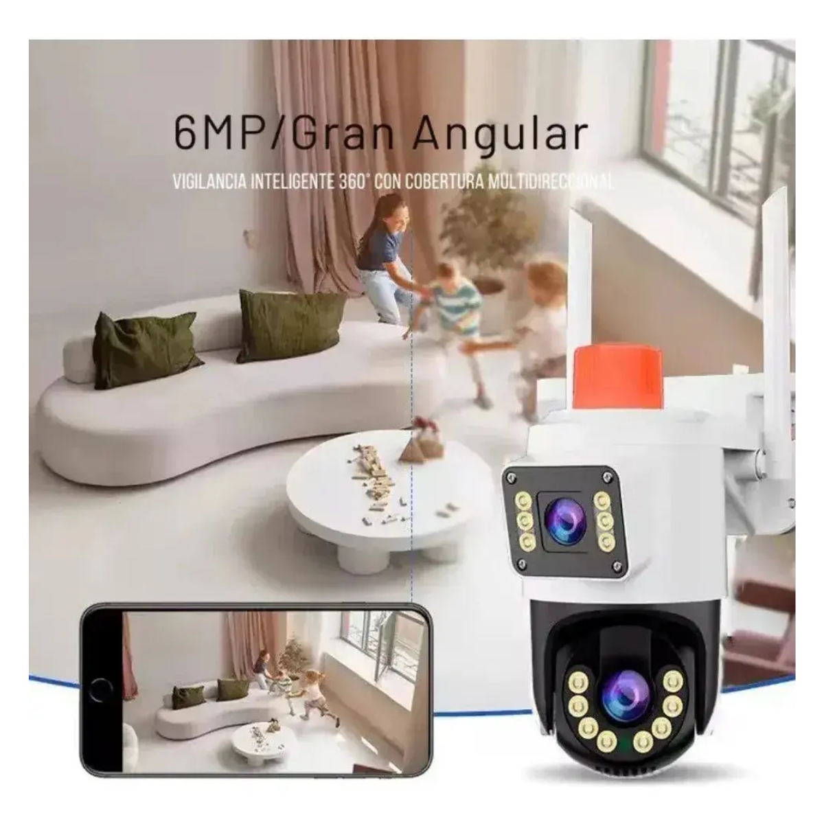 Camara Seguridad Exterior Alarma Wifi Doble Lente Ip66-7
