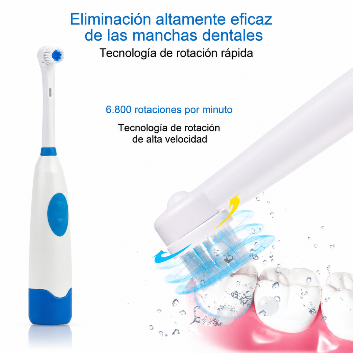 Cepillo De Dientes Electrico A Pila Con Base Y 3 Cabezales-4