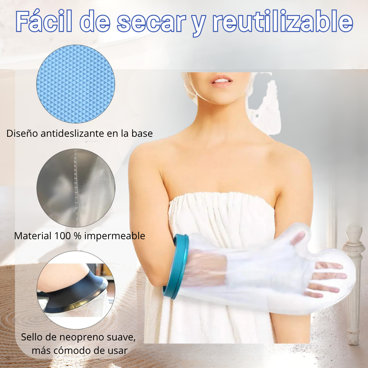 Protector Impermeable Para Yeso y Venda Medio Brazo Y Antebrazo-2