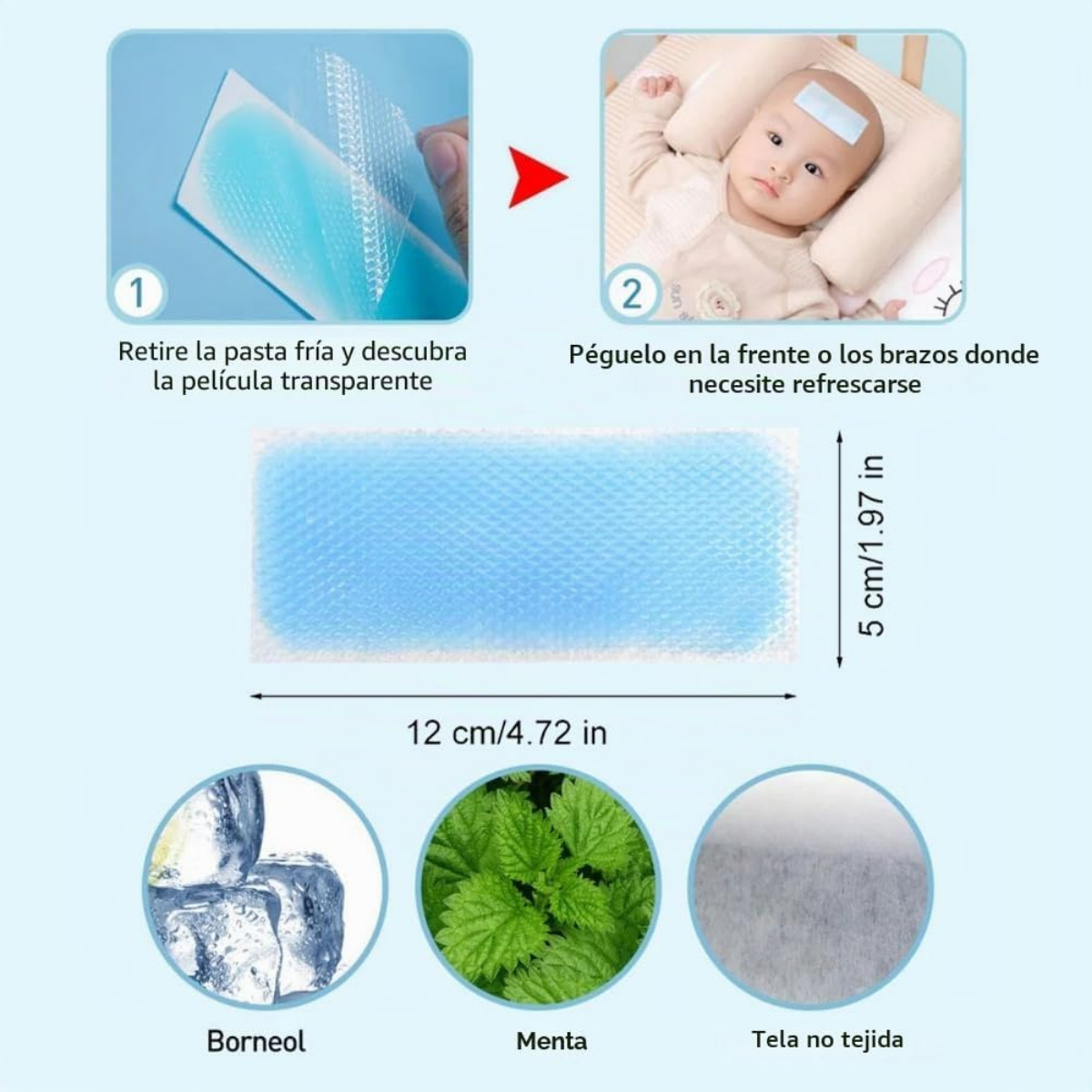 Pack 3 Parches De Gel Para Alivio De La Fiebre Bebe Ni os-4