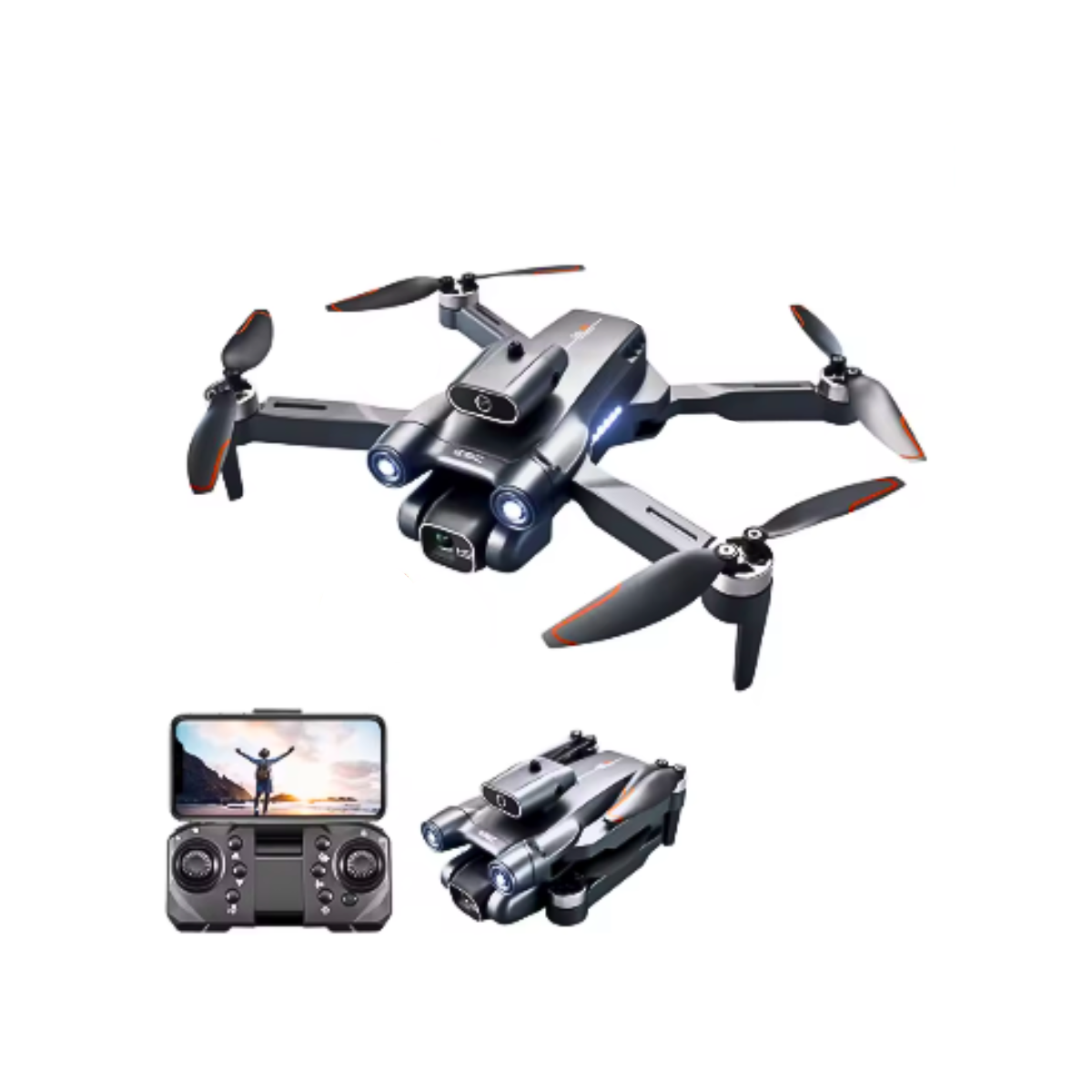 Drone Cámara Dual Hd Sin Escobilla Evita Obstáculos Wifi-0