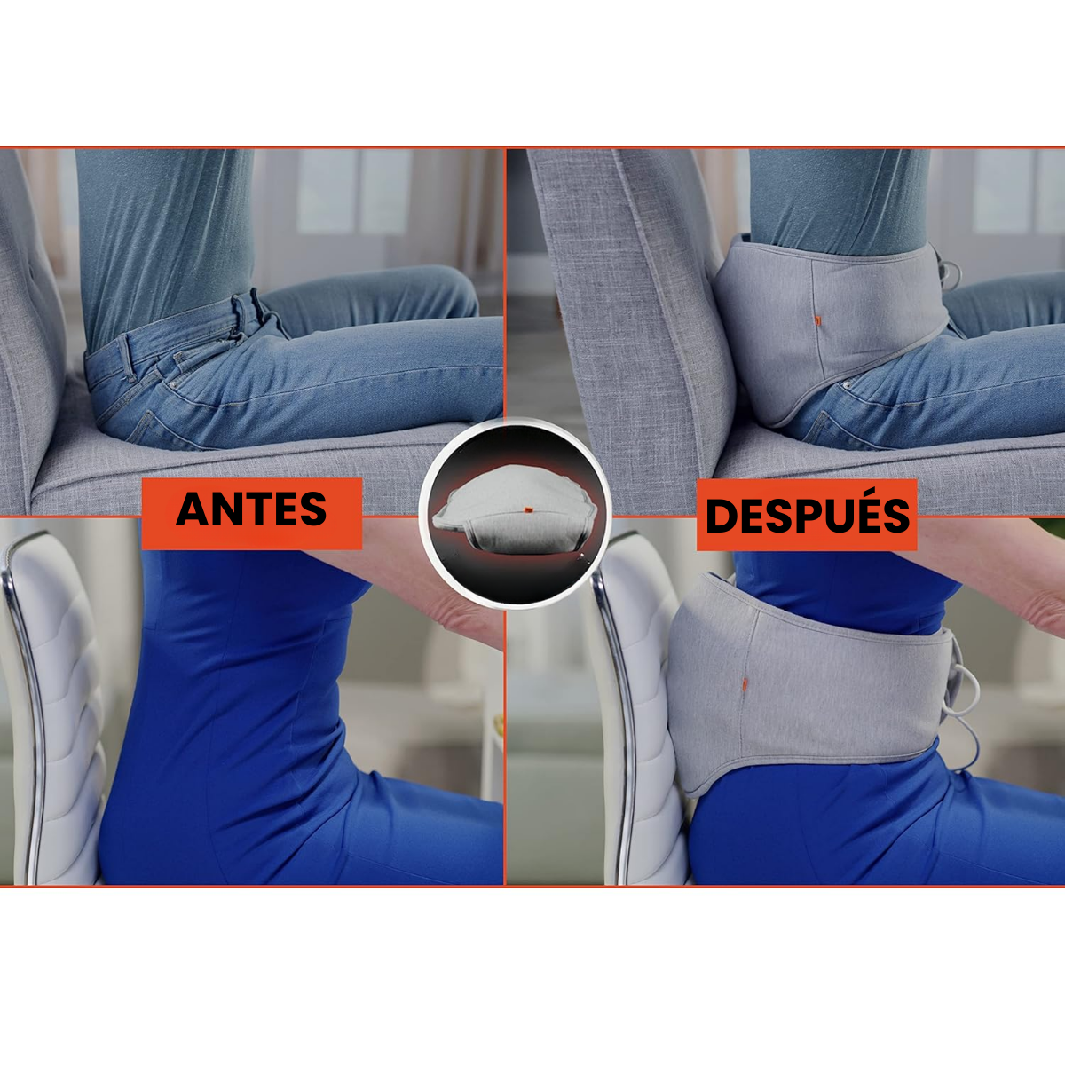 Cinturon Lumbar Vibrador Masajeador Con Calor Relajante-2