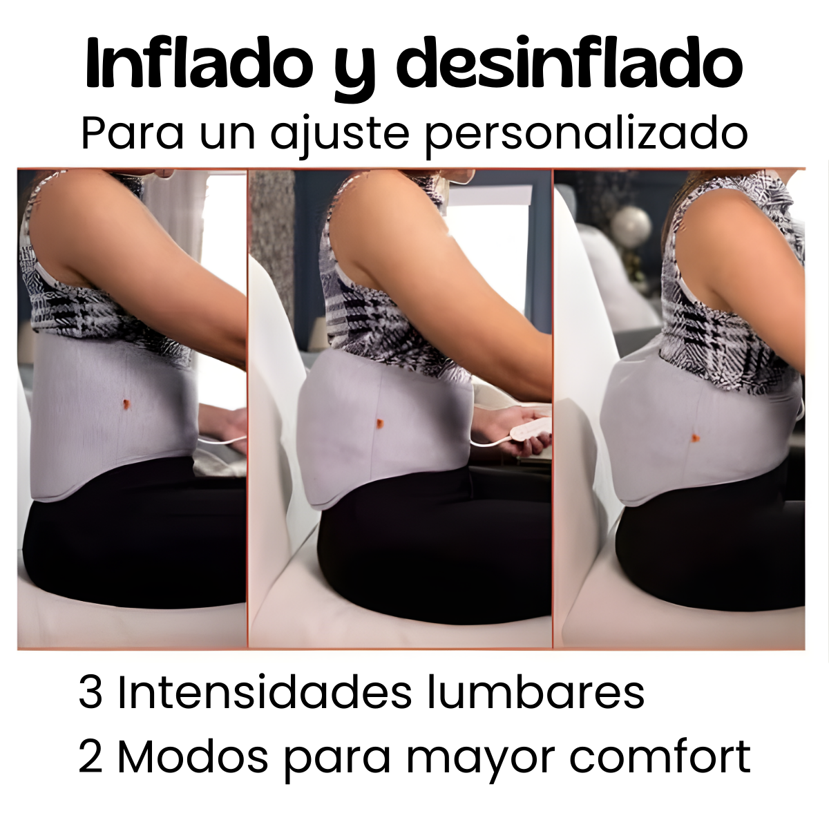 Cinturon Lumbar Vibrador Masajeador Con Calor Relajante-3