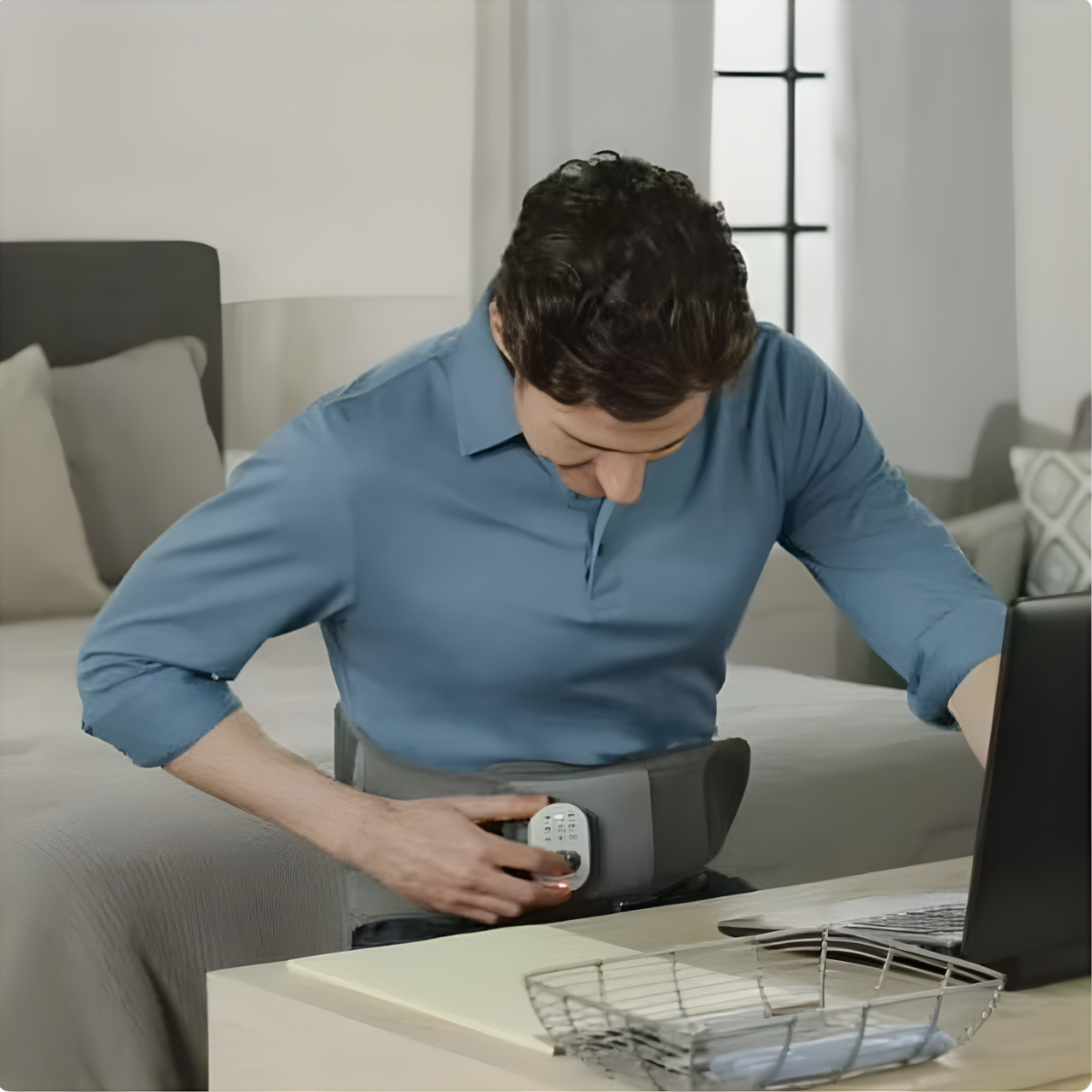 Cinturon Lumbar Vibrador Masajeador Con Calor Relajante-4