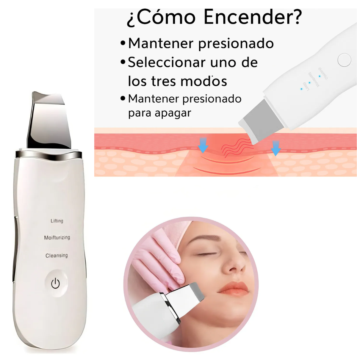 Limpiador Facial Ultrasonico Espatula Skincare-4