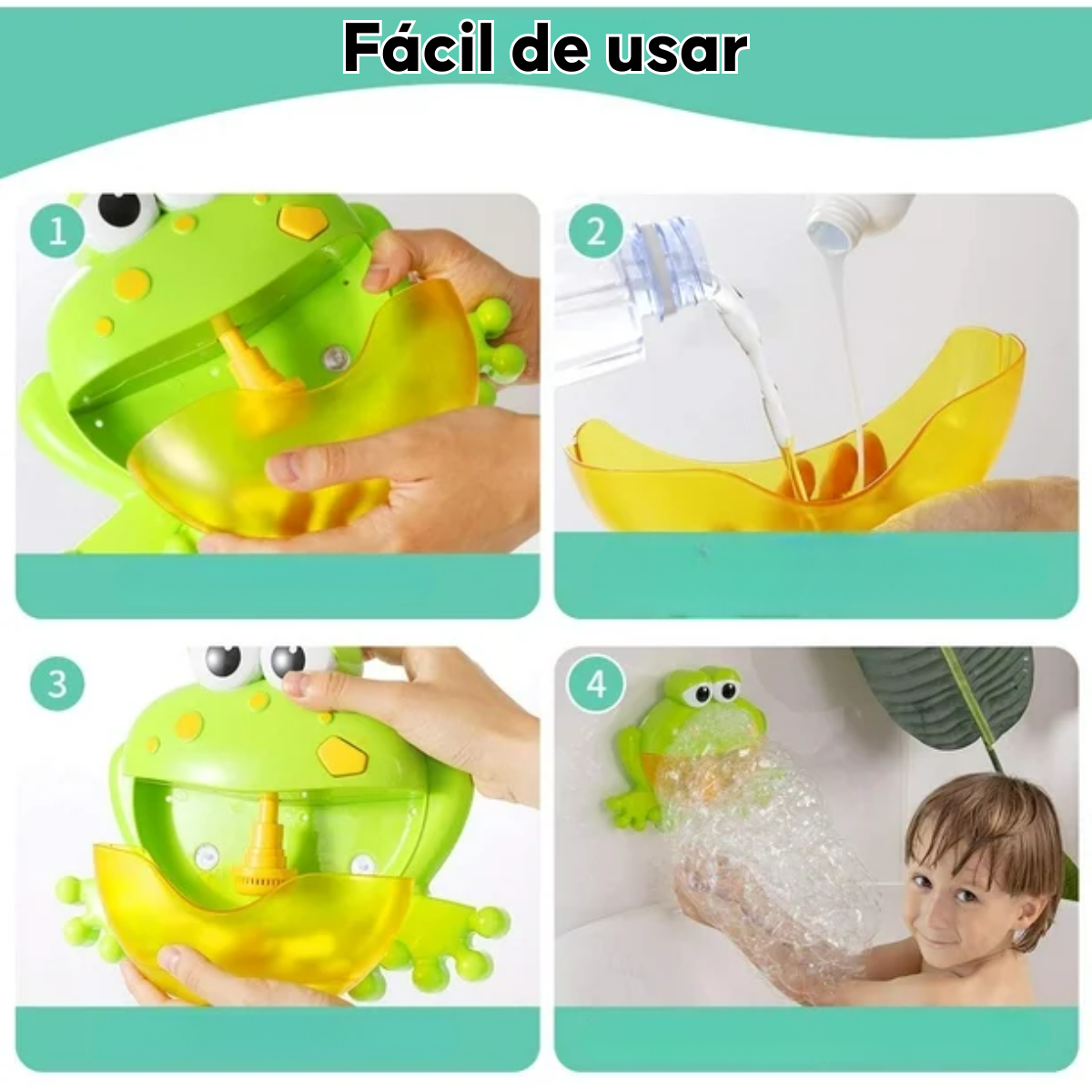 Maquina De Burbujas Para Bano Rana Con Musica Didactico-2