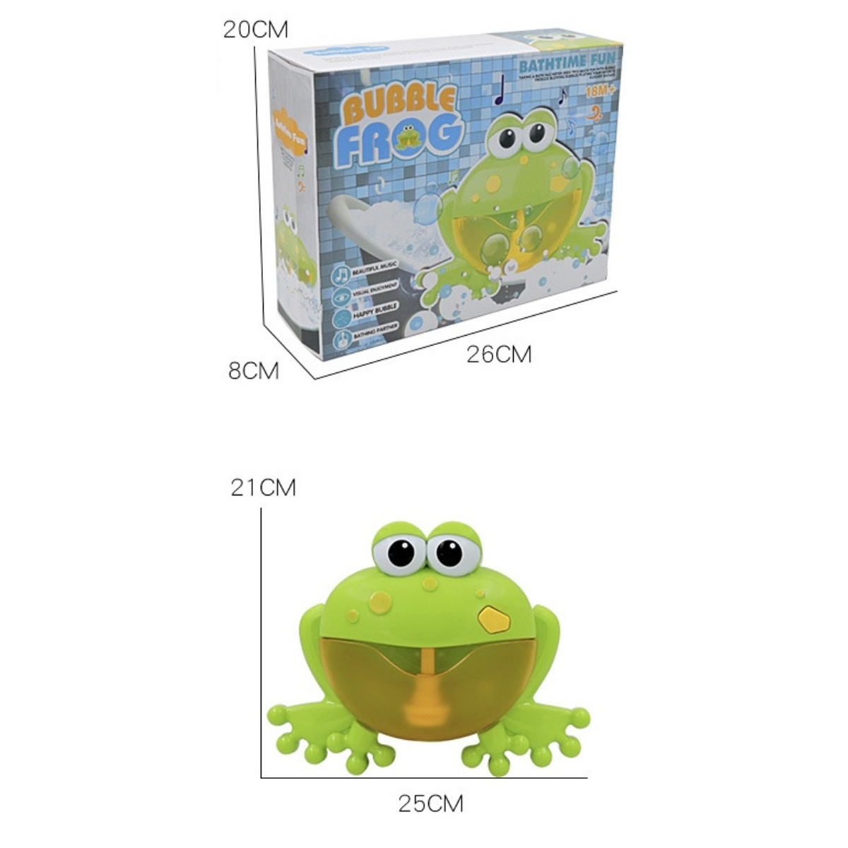 Maquina De Burbujas Para Bano Rana Con Musica Didactico-4