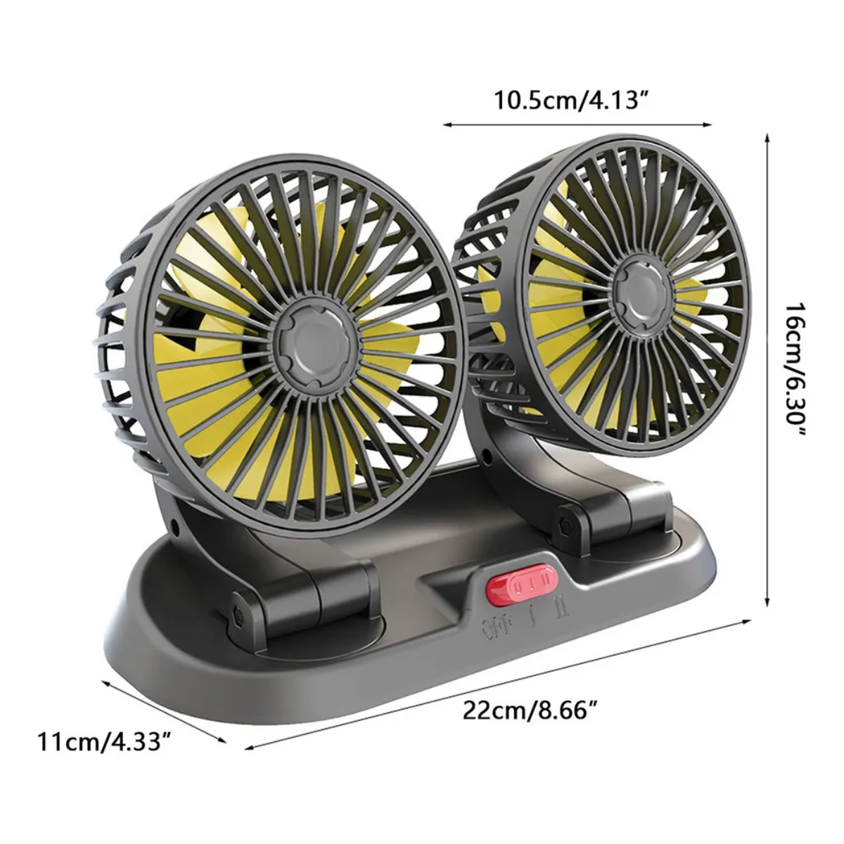 Ventilador Doble Para Auto Giratorio 360° 12v-2