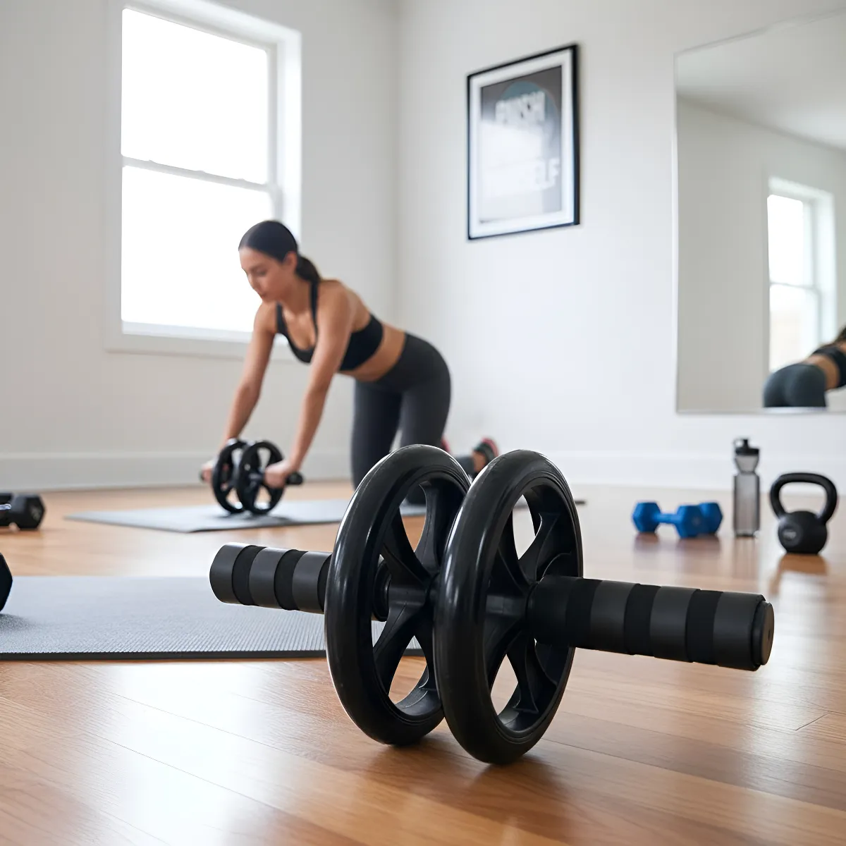 Rueda Abdominal Doble Silenciosa Para Ejercicios De Abdomen-4