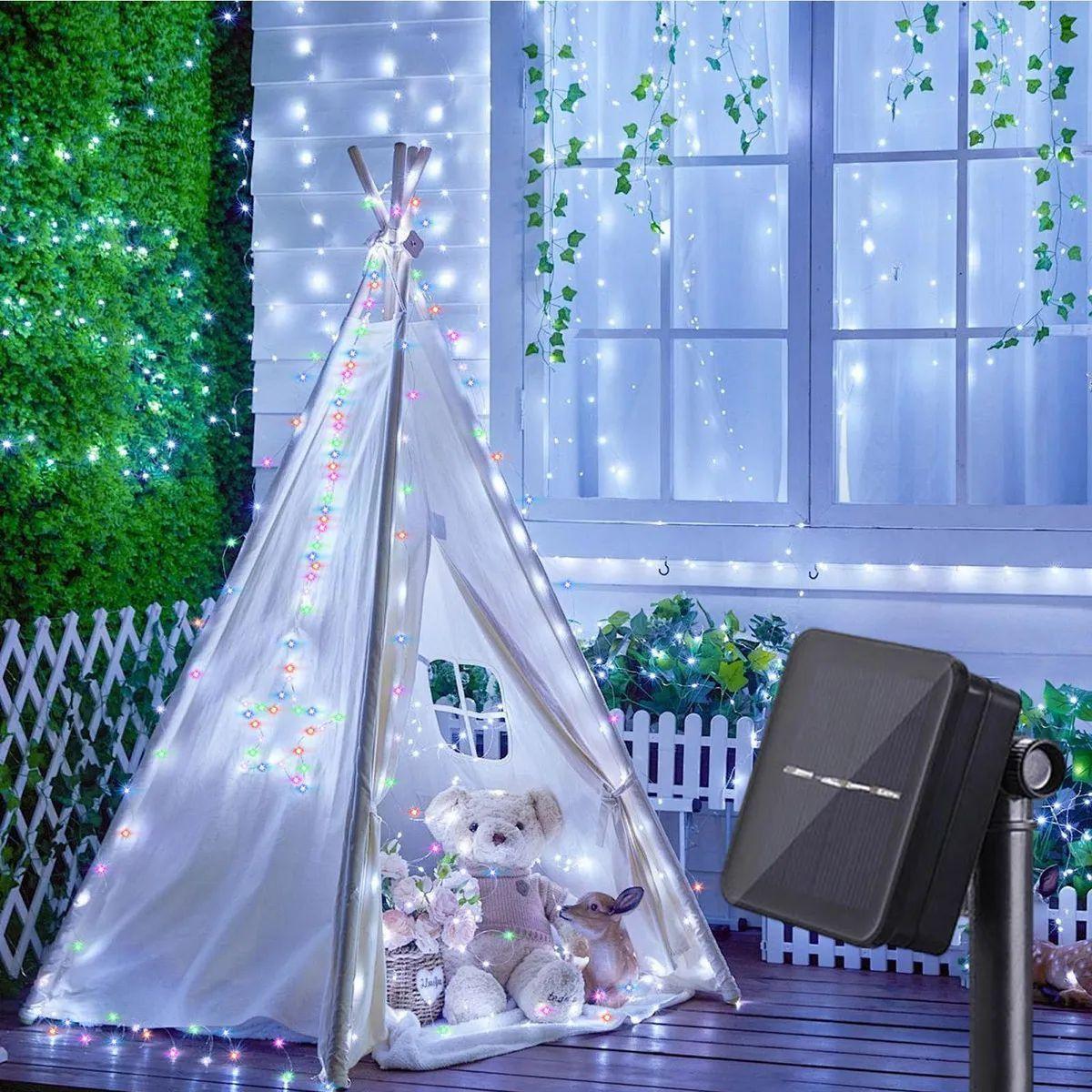 Luces Luz Hada Navidad Recarga Solar 20mts Multicolor-4