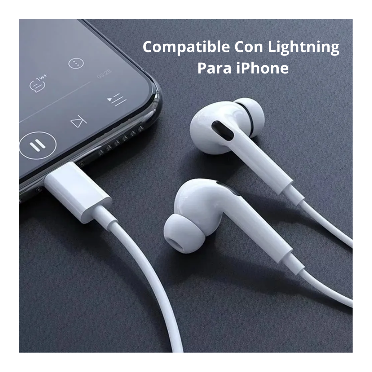 Audifonos Con Cable Lightning Para iPhone Irm-3